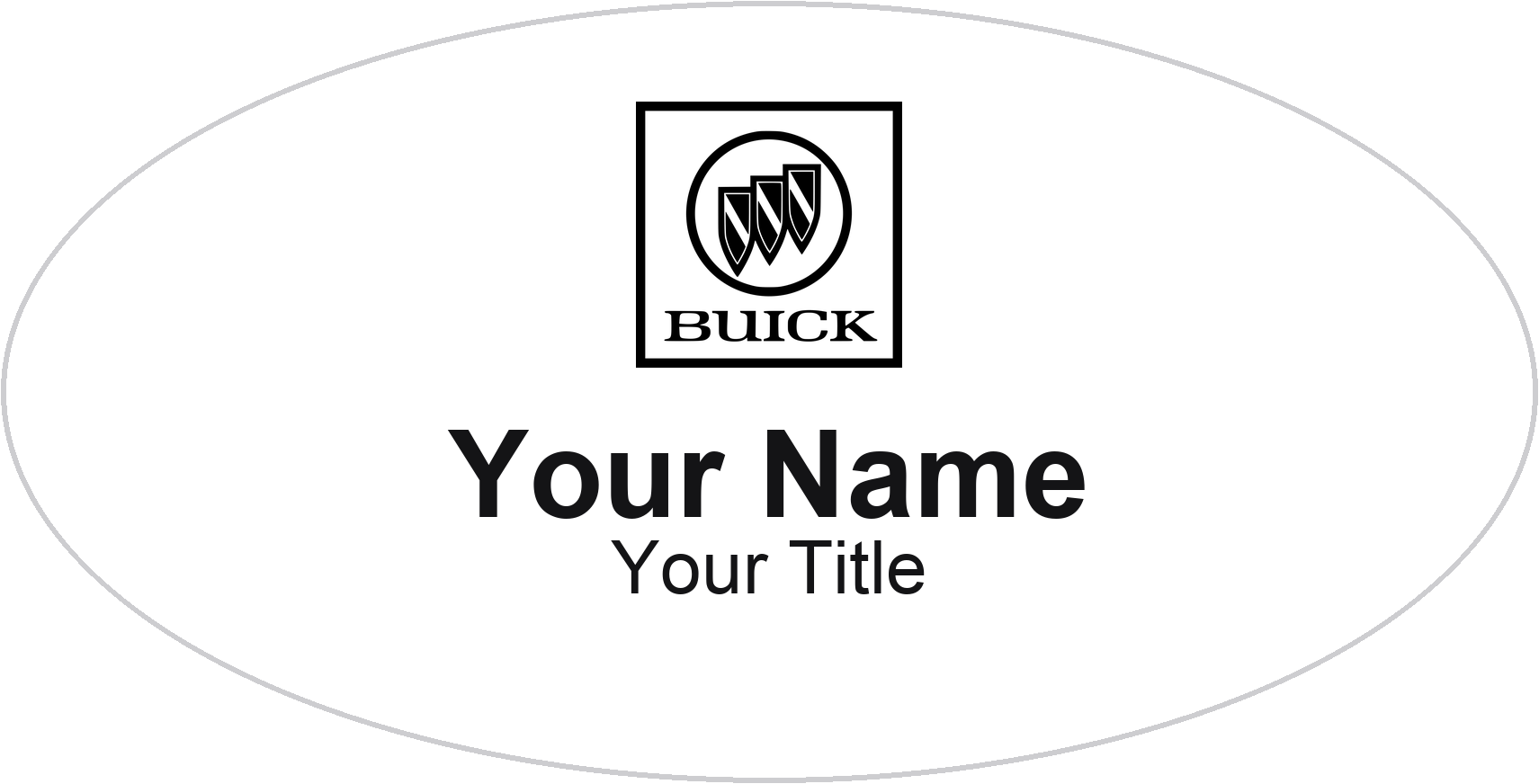 Buick dealership name badge White, No Border