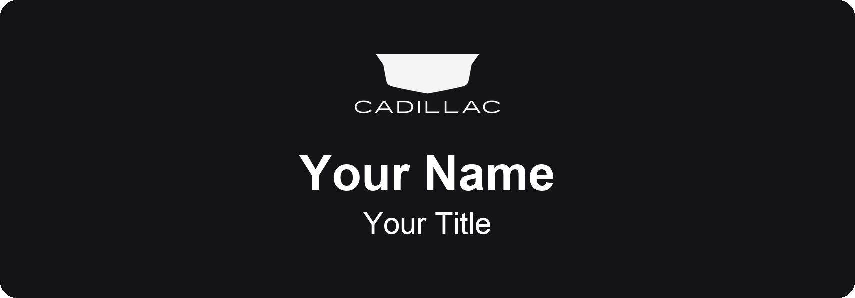 Cadillac Badge, Black, Black Border
