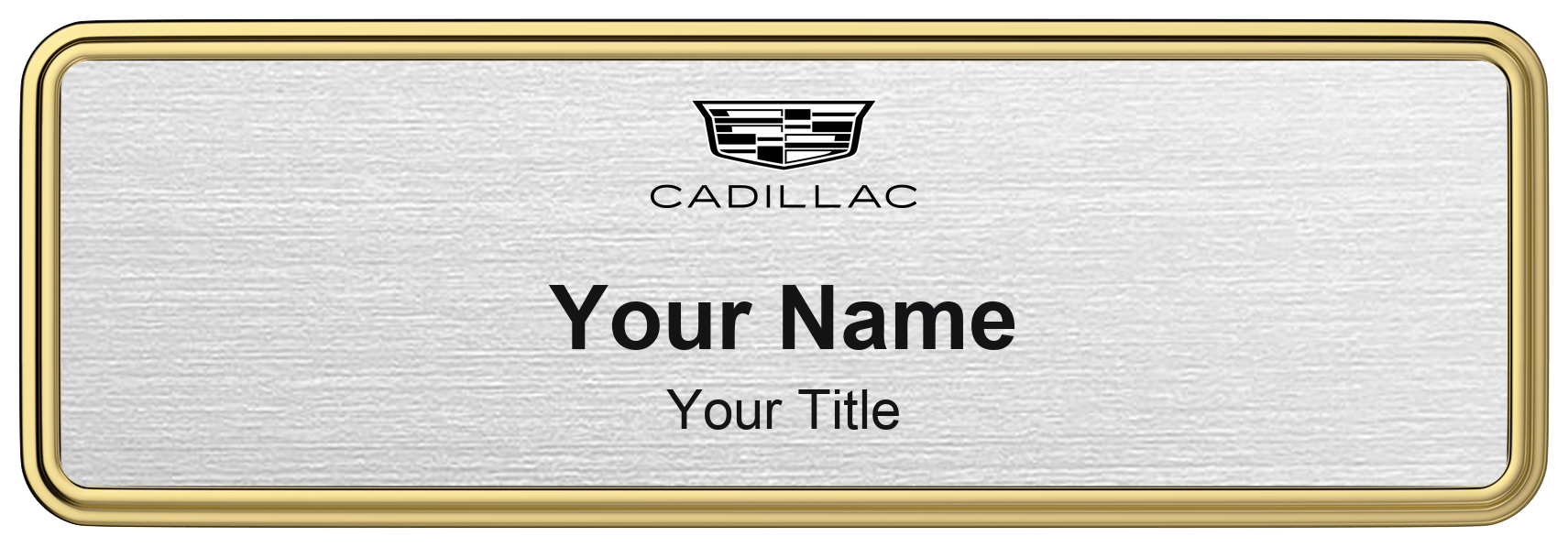 Cadillac Badge, Silver Metallic, Gold Border