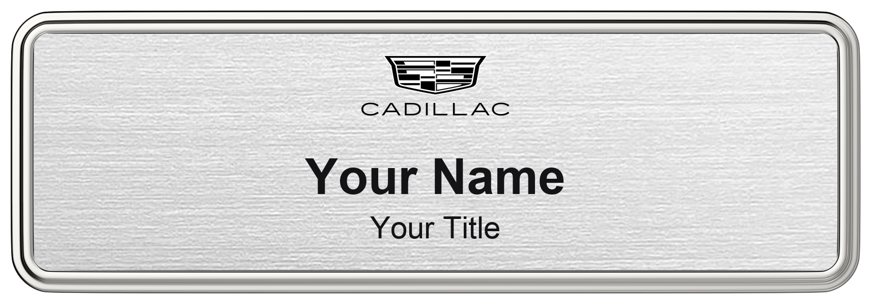Cadillac Badge, Silver Metallic, Silver Border