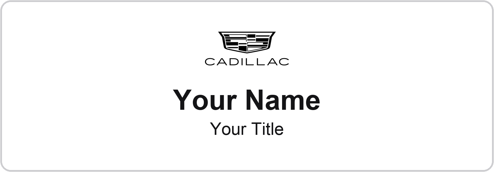 Cadillac Badge, White, No Border