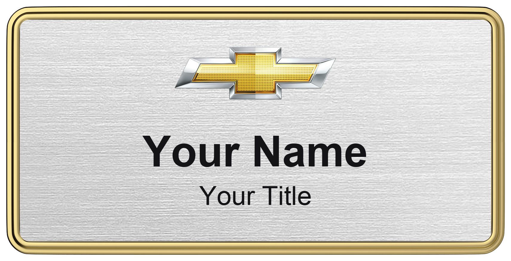 Chevrolet Badge, Silver Metallic, Gold Border