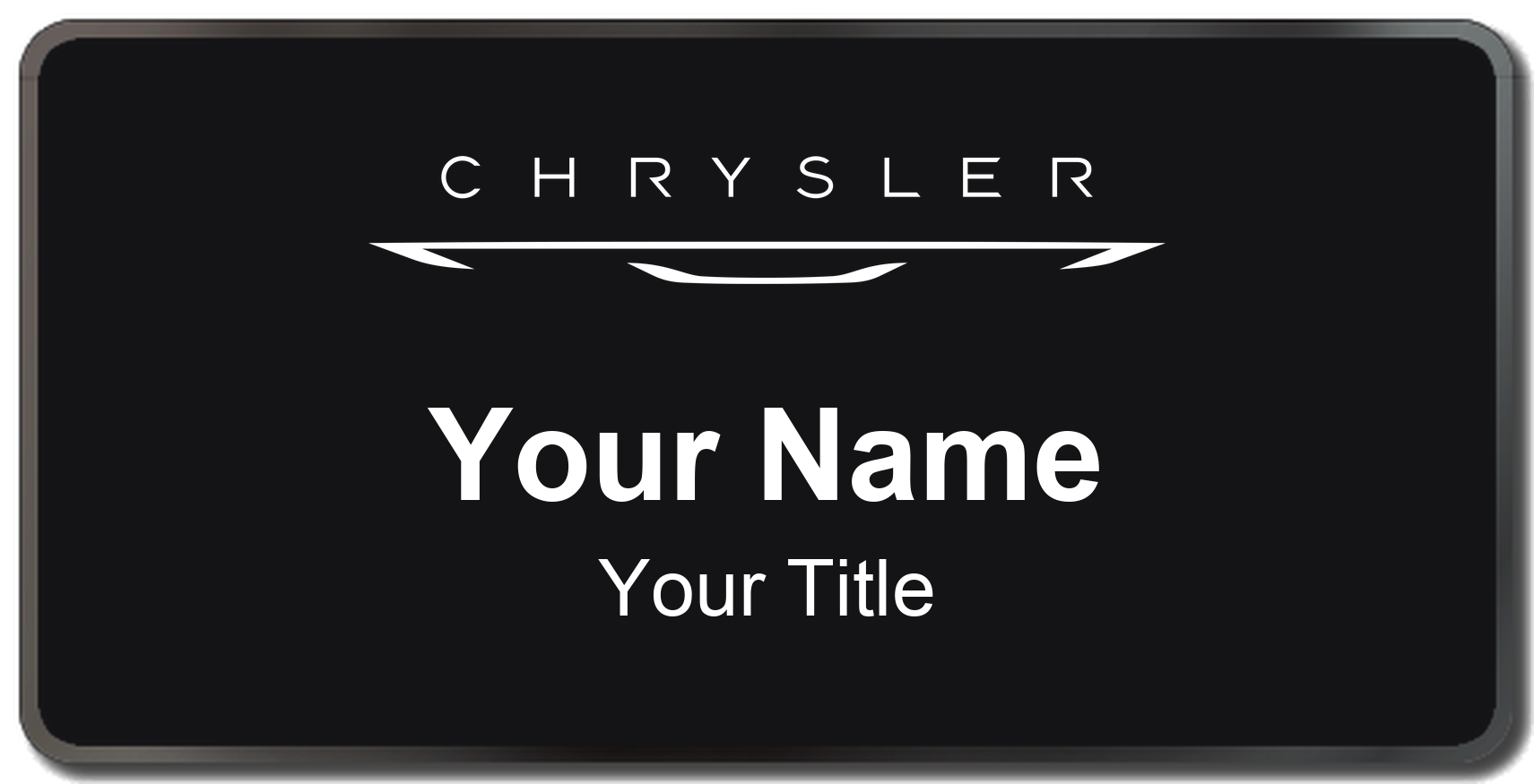 Chrysler Badge, Black, Black Border