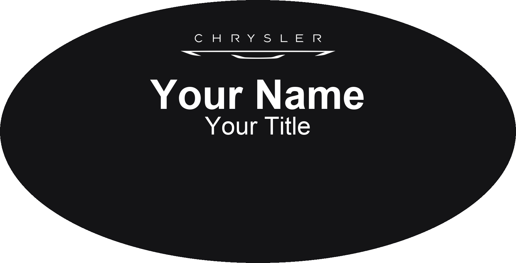 Chrysler dealership name badge Black, No Border
