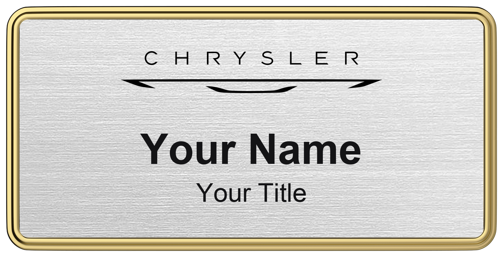 Chrysler Badge, Silver Metallic, Gold Border