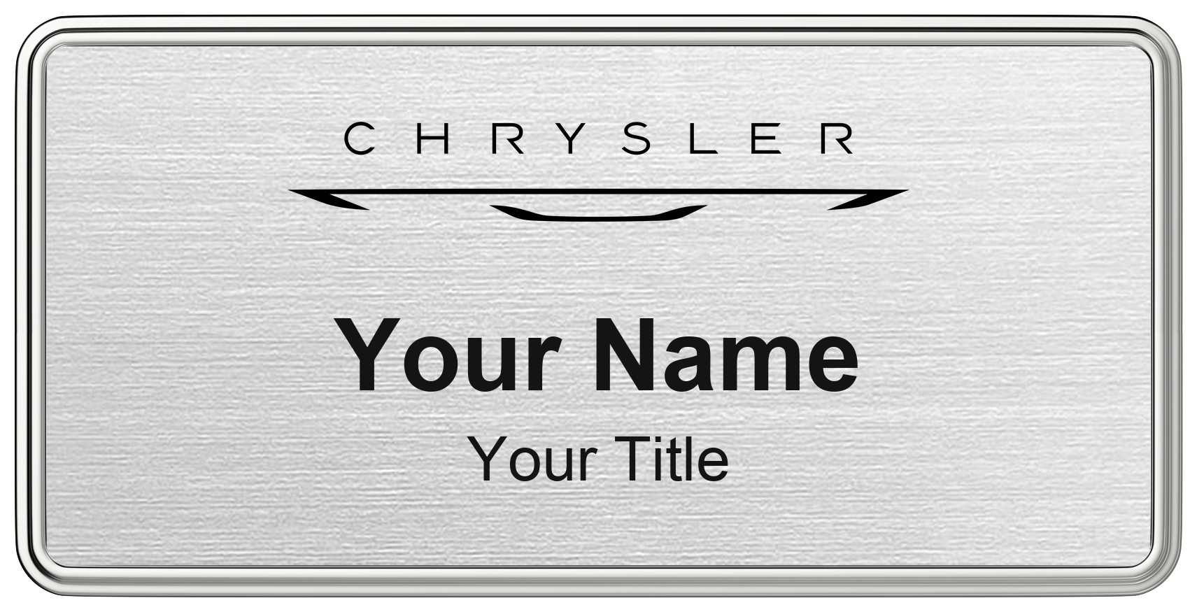 Chrysler Badge, Silver Metallic, Silver Border