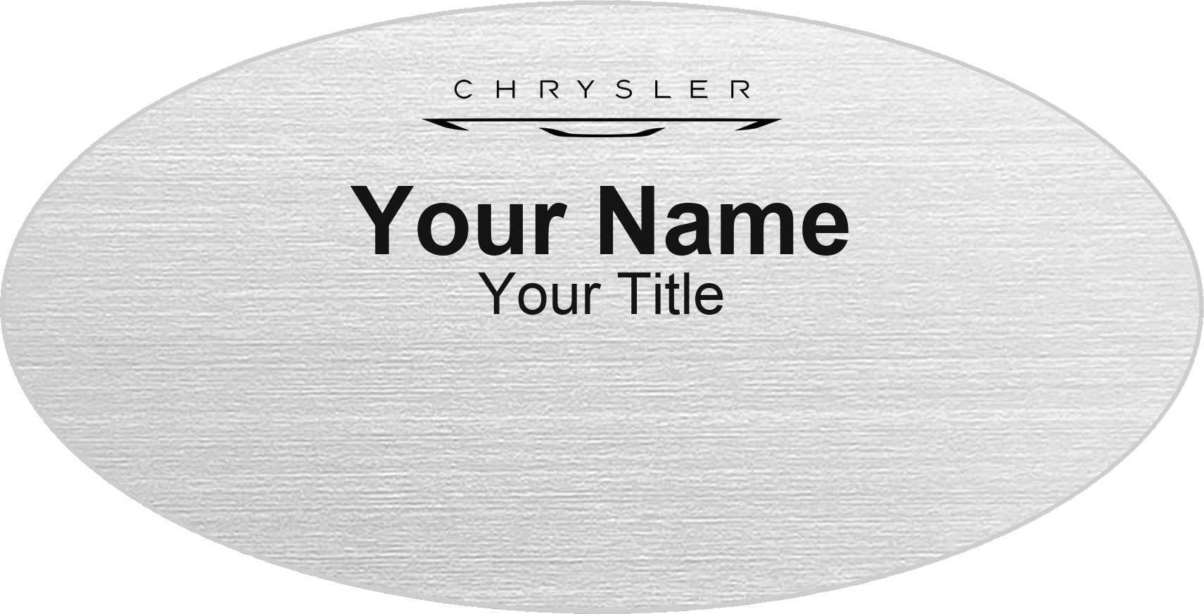 Chrysler dealership name badge Silver Metallic, No Border