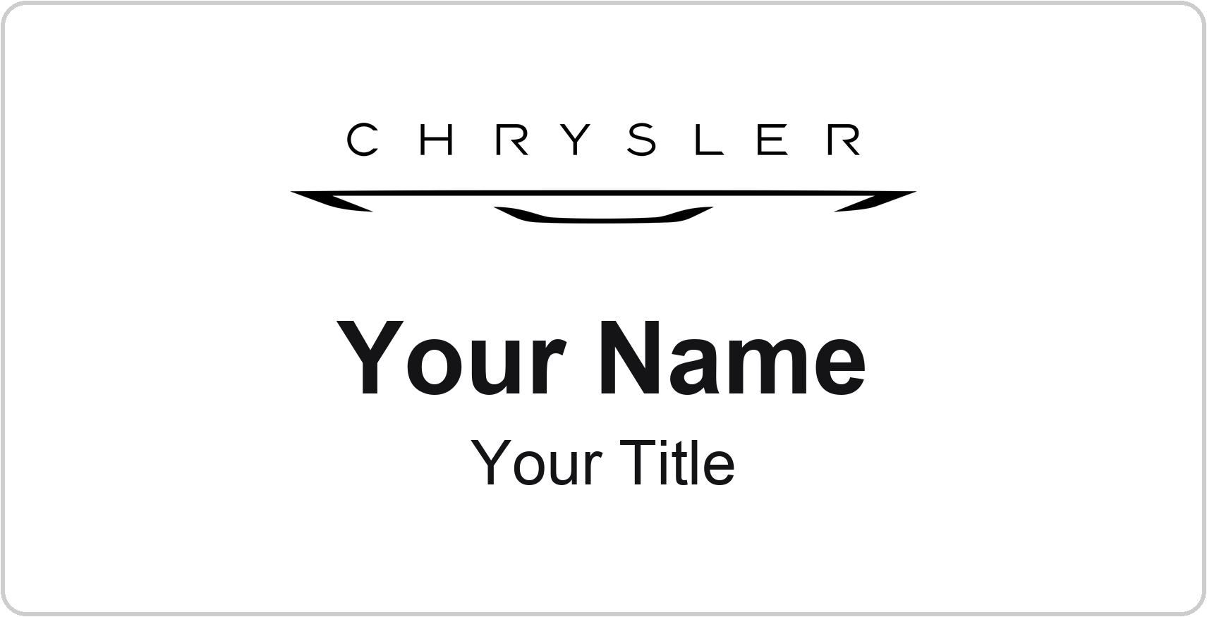 Chrysler Badge, White, No Border
