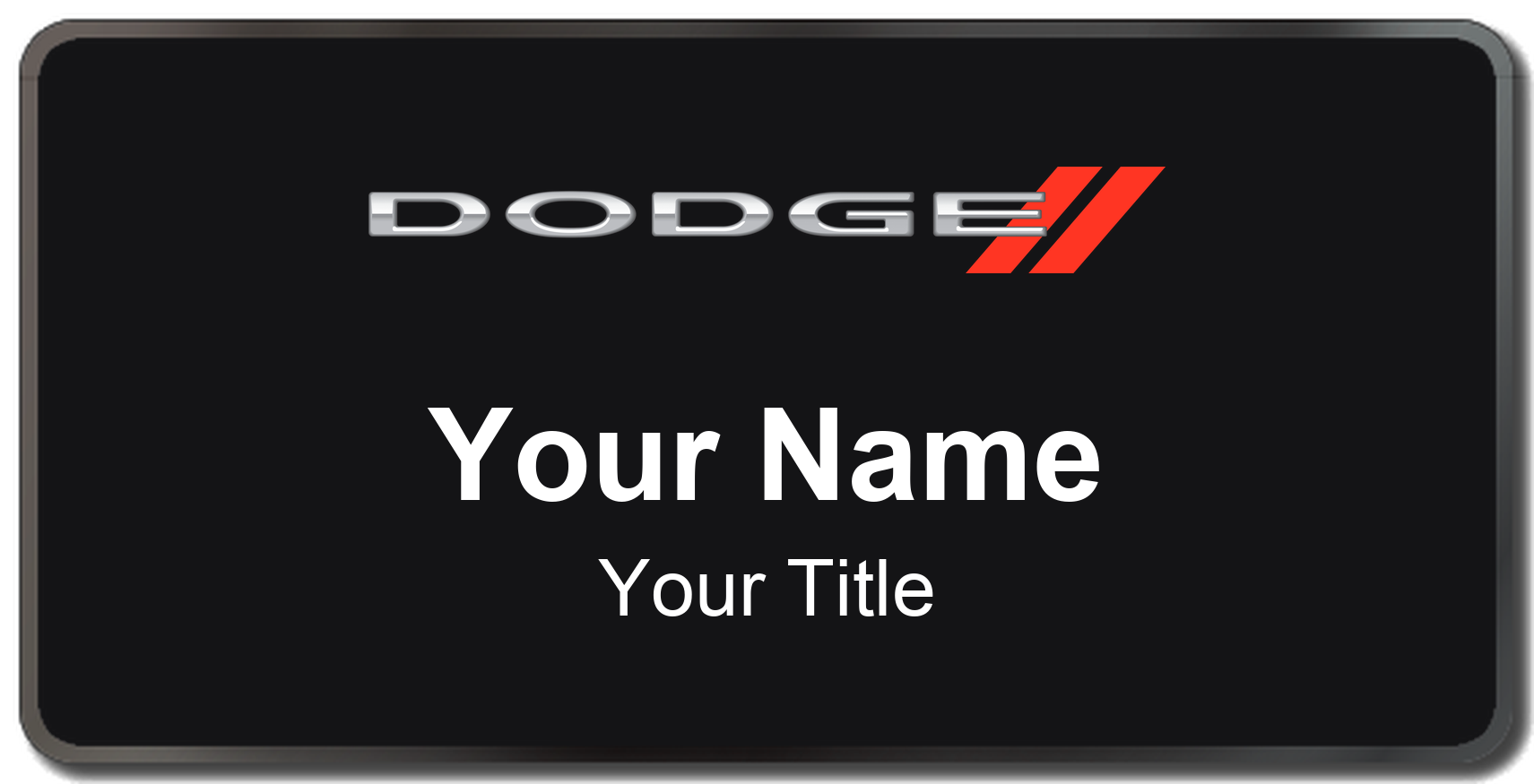 Dodge Badge, Black, Black Border