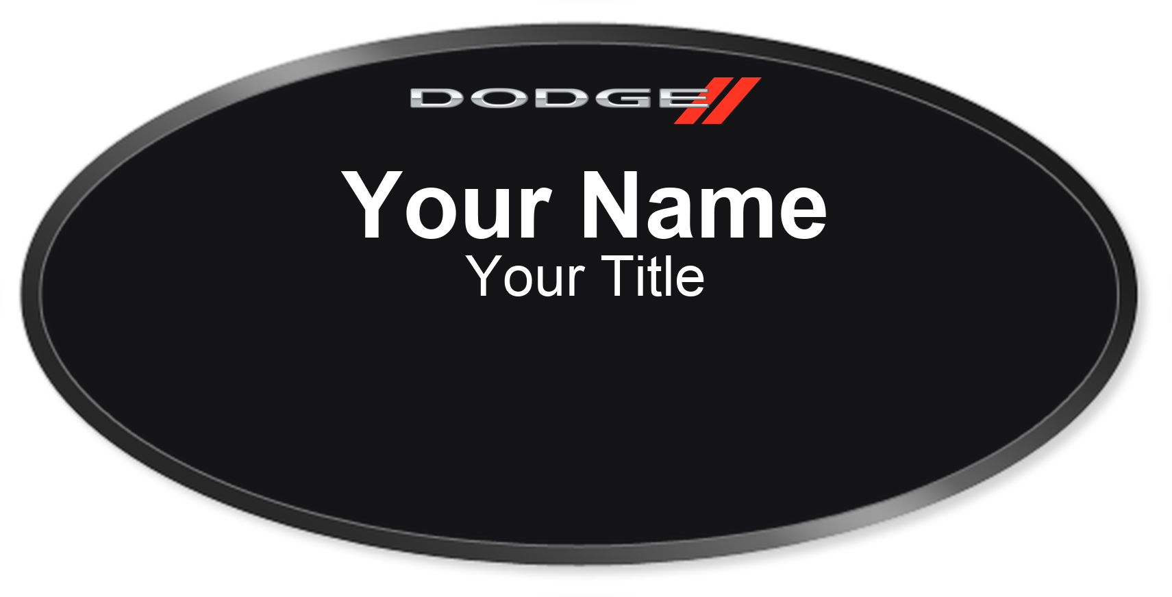 Dodge dealership name badge Black, Black Border