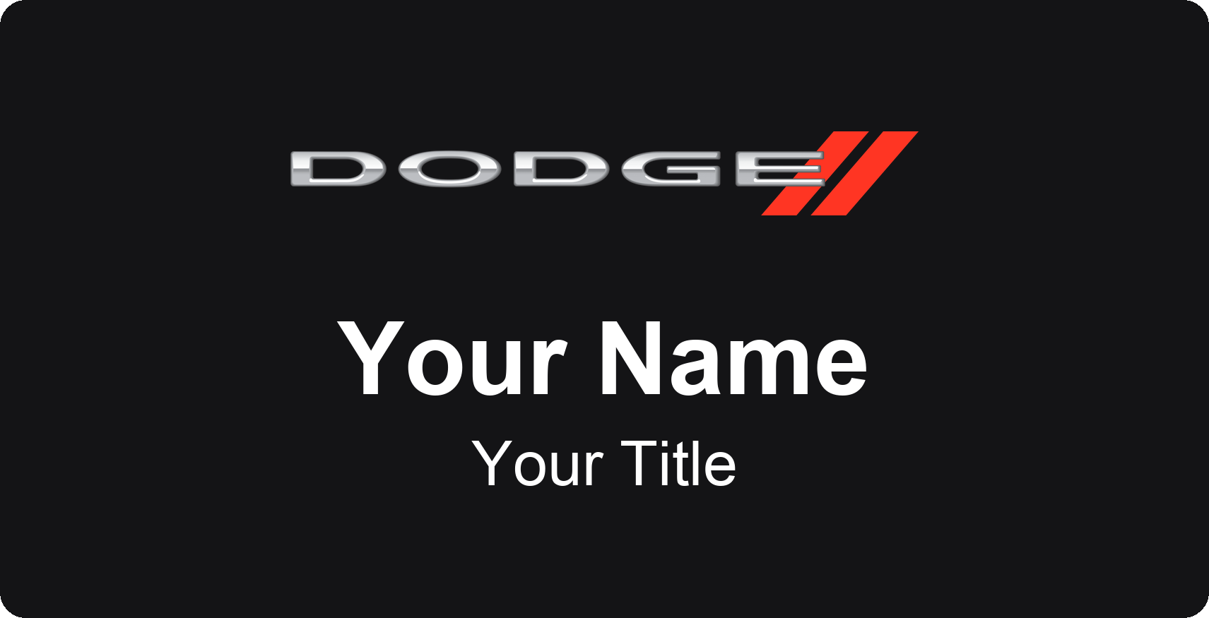 Dodge Badge, Black, No Border