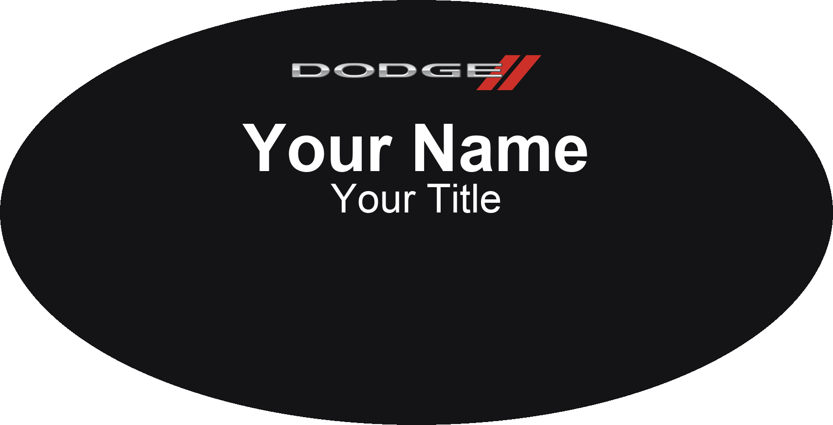 Dodge dealership name badge Black, No Border