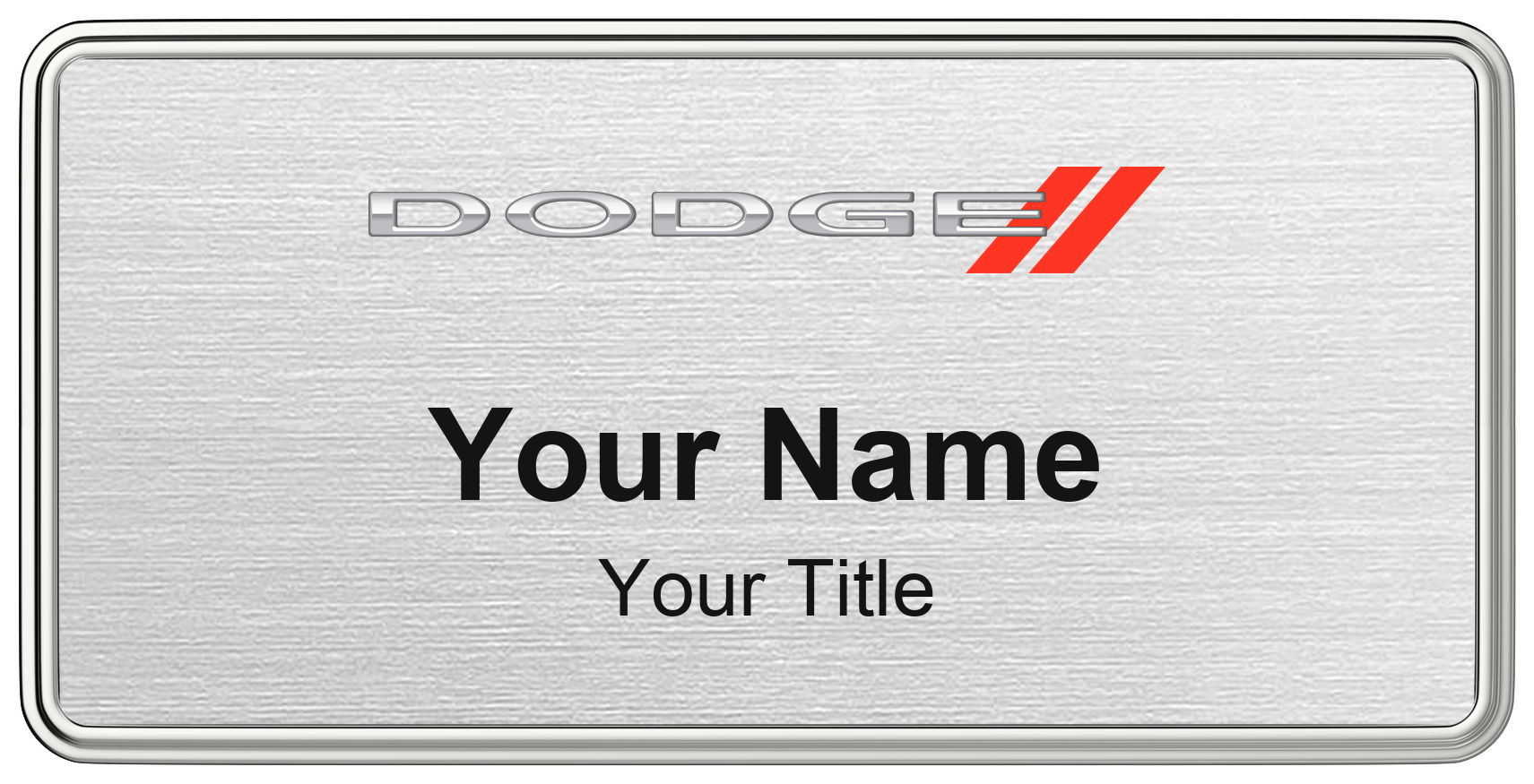 Dodge Badge, Silver Metallic, Silver Border