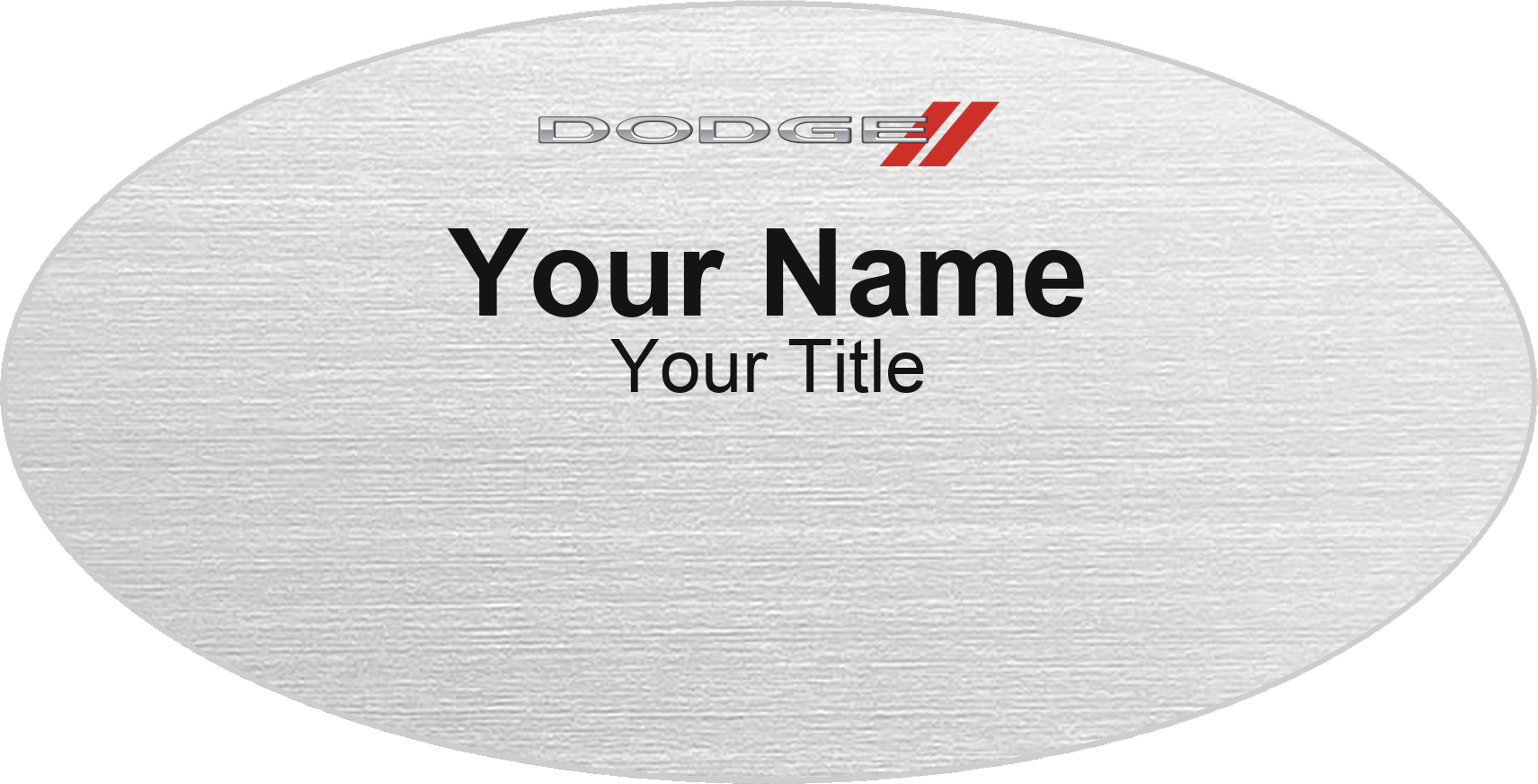 Dodge dealership name badge Silver Metallic, No Border