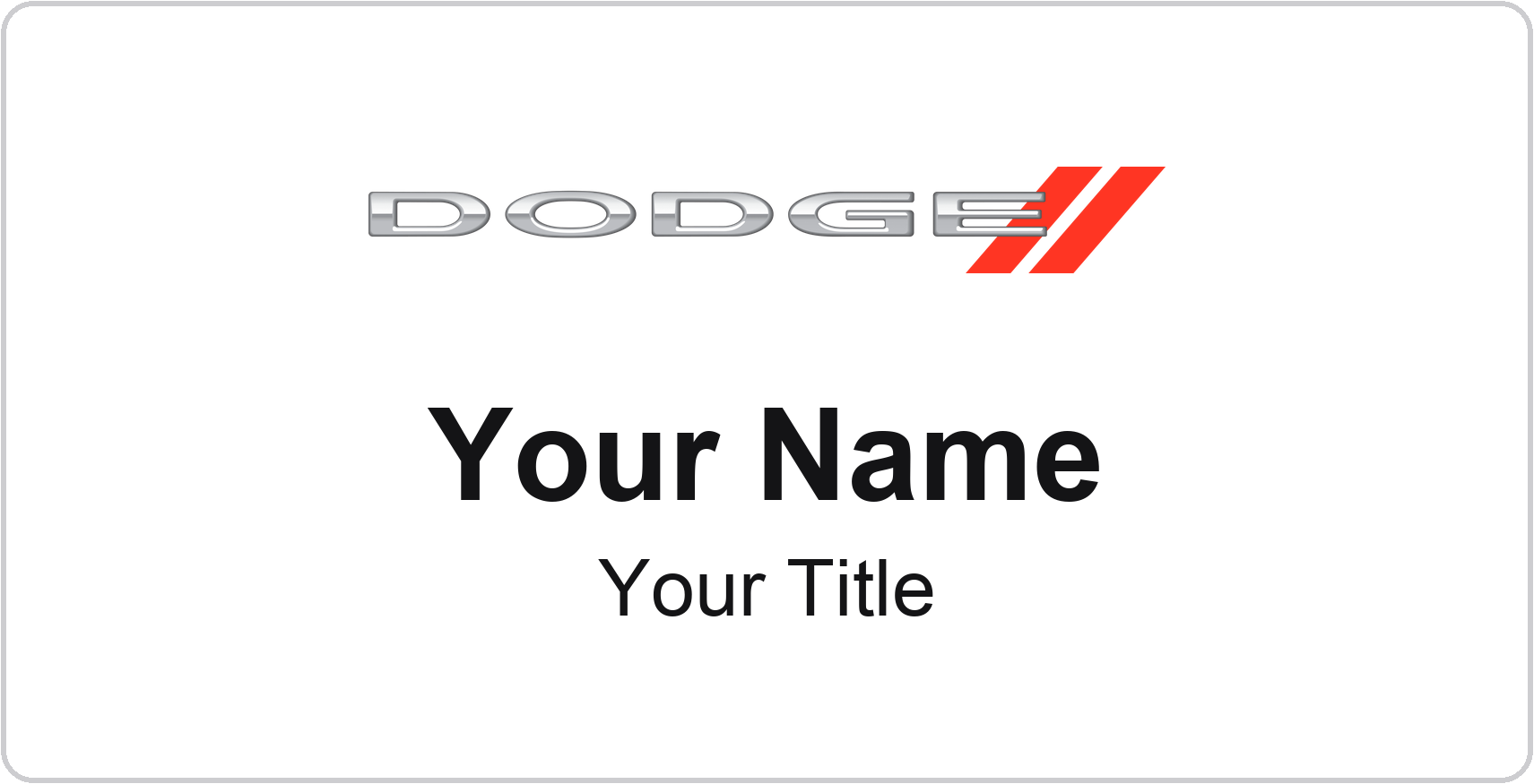 Dodge Badge, White, No Border