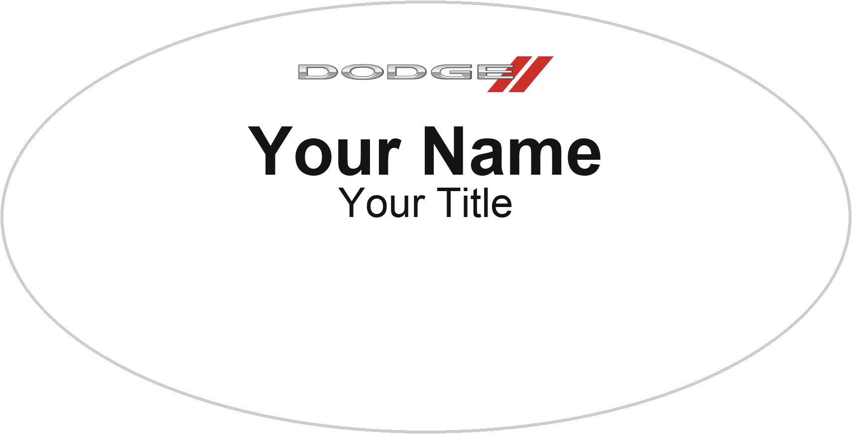 Dodge dealership name badge White, No Border