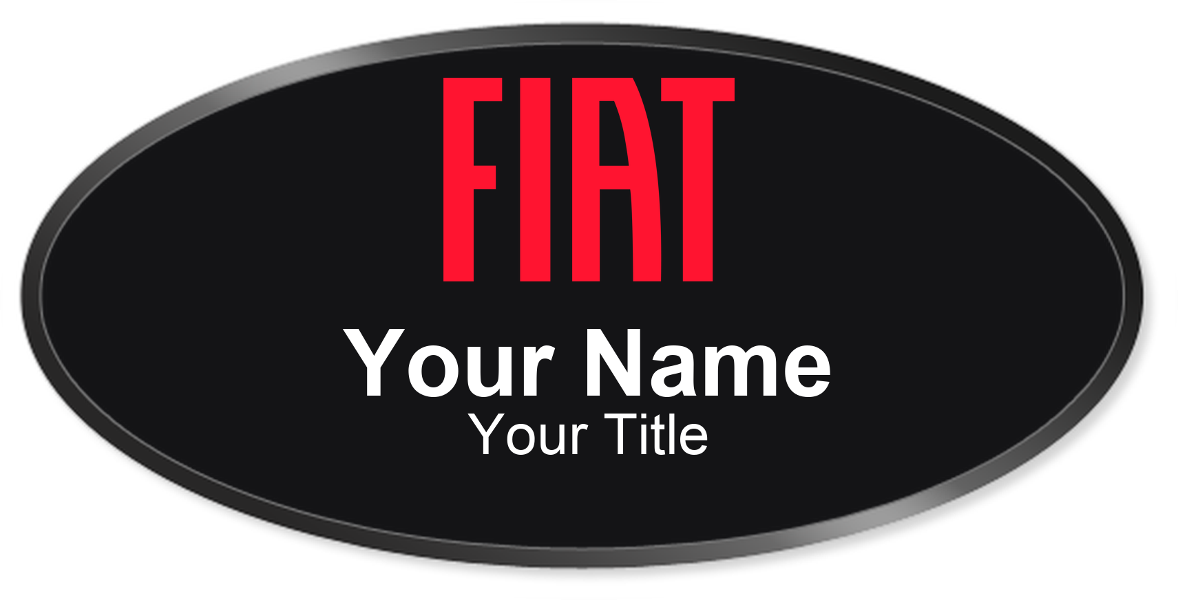 Fiat dealership name badge Black, Black Border