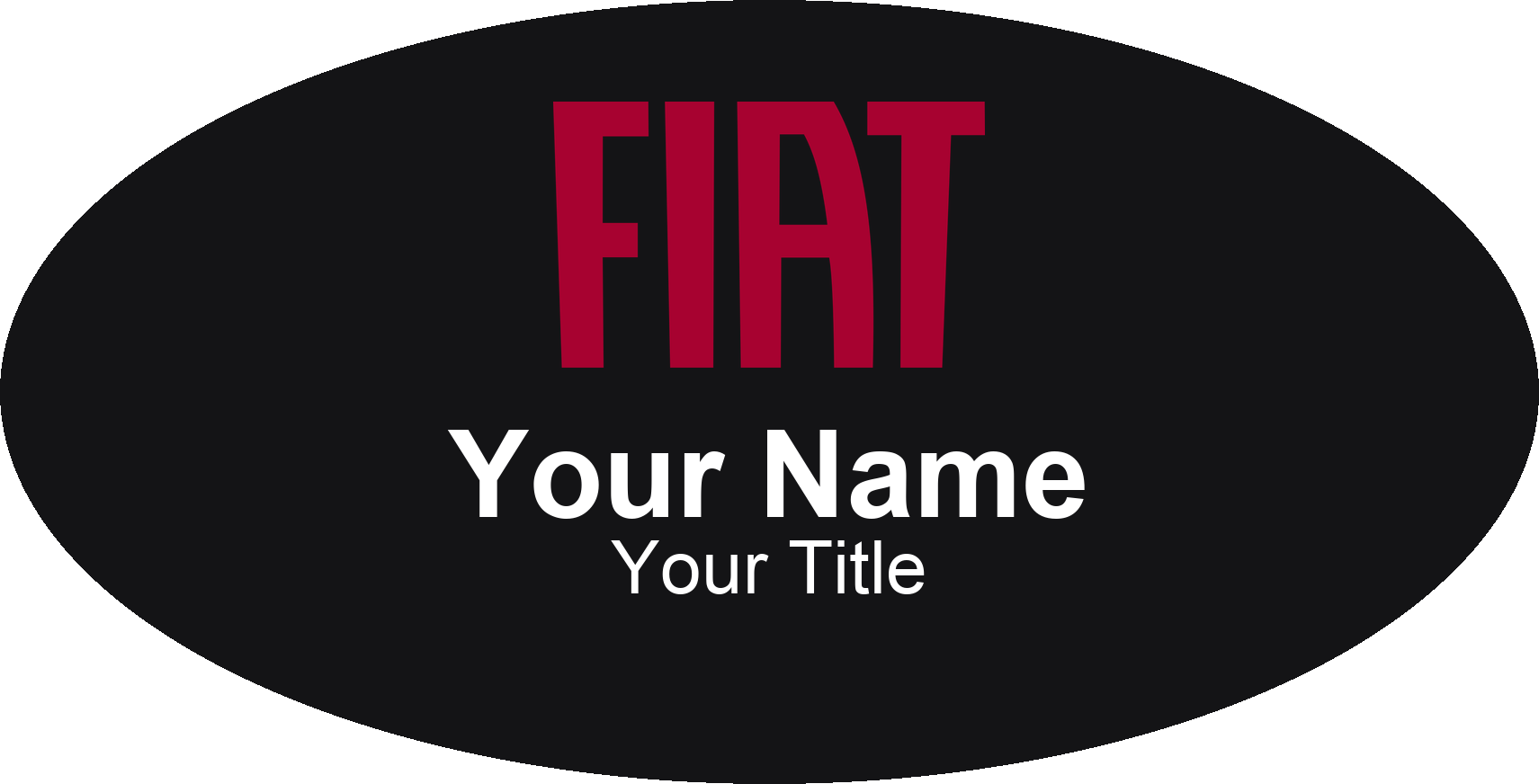 Fiat dealership name badge Black, No Border