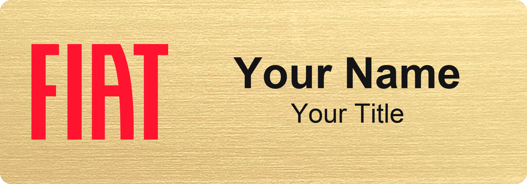 Fiat Badge, Gold Metallic, No Border