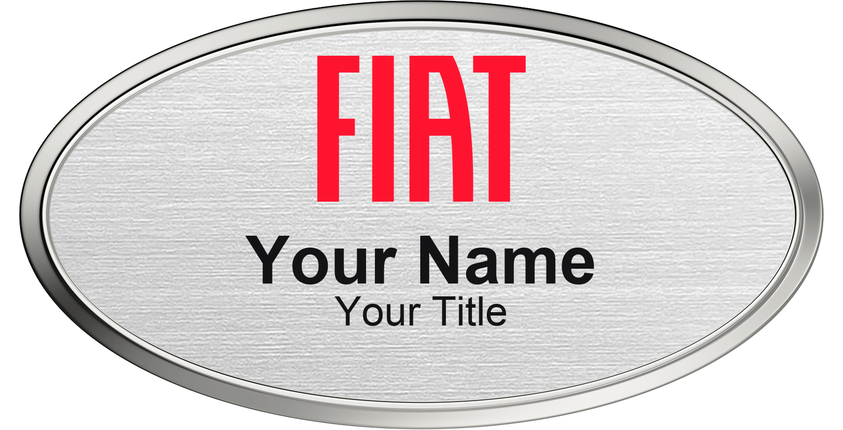 Fiat dealership name badge Silver Metallic, Silver Border