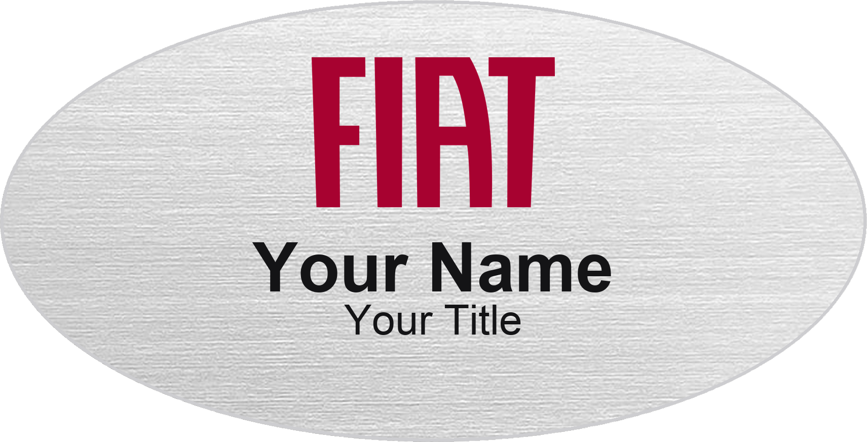 Fiat dealership name badge Silver Metallic, No Border