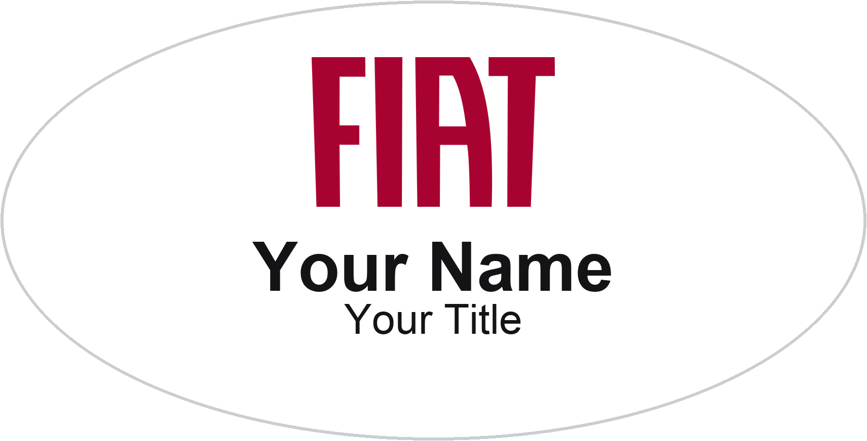 Fiat dealership name badge White, No Border