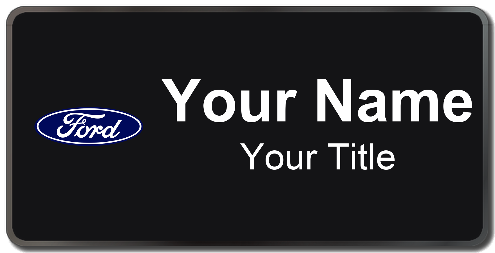 Ford Badge, Black, Black Border