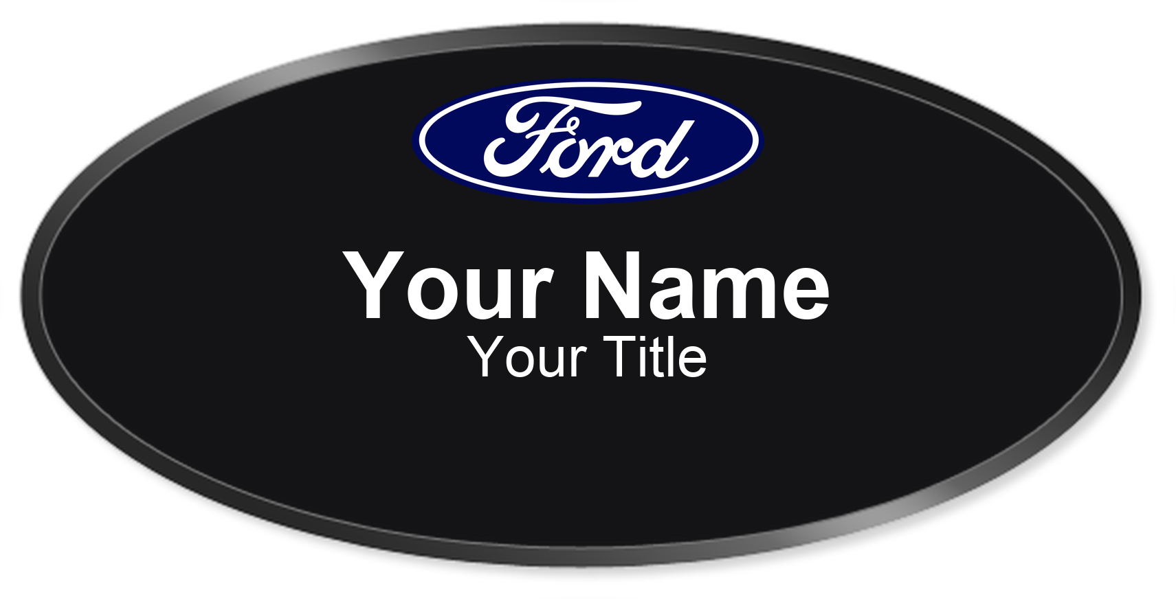 Ford dealership name badge Black, Black Border
