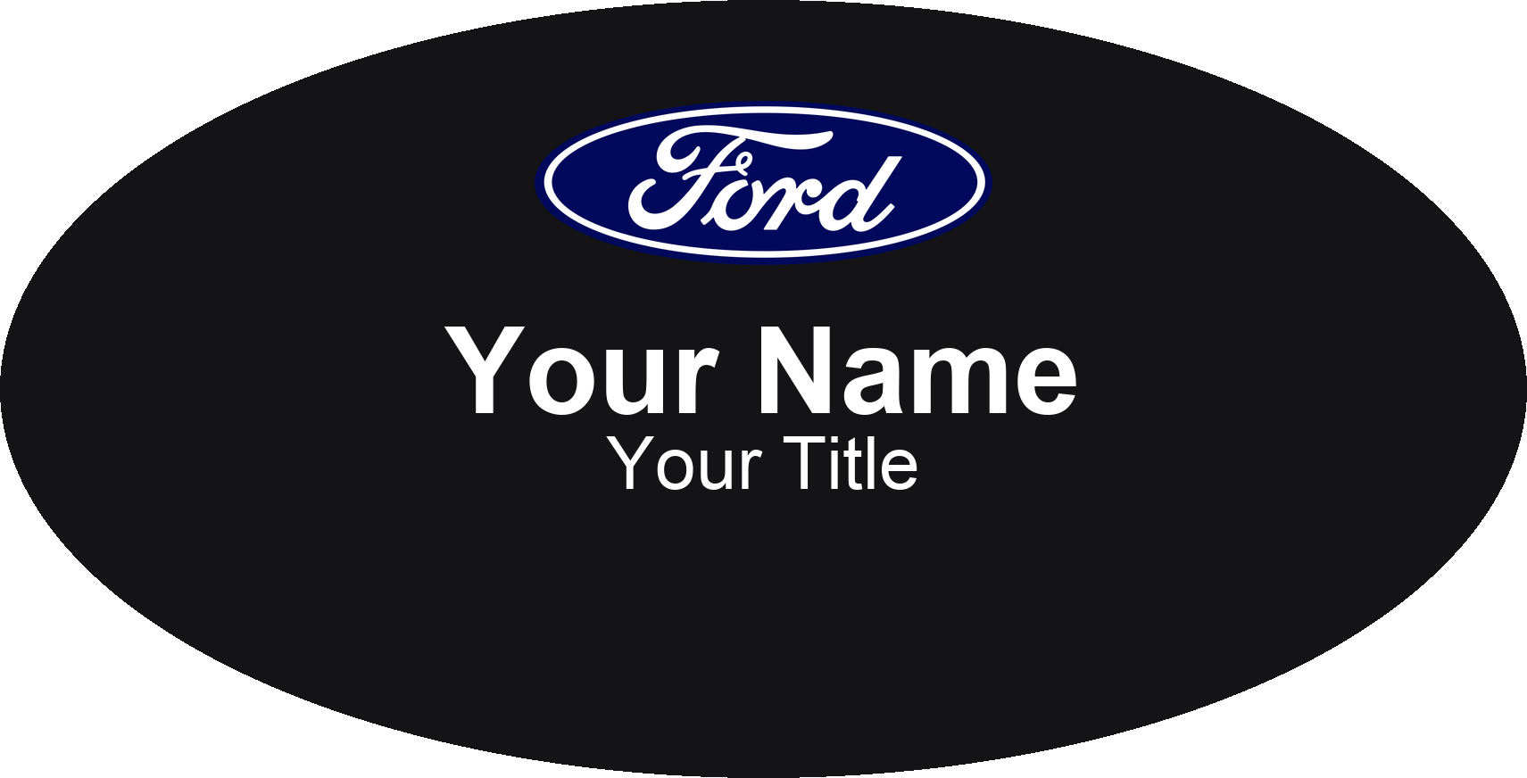 Ford dealership name badge Black, No Border