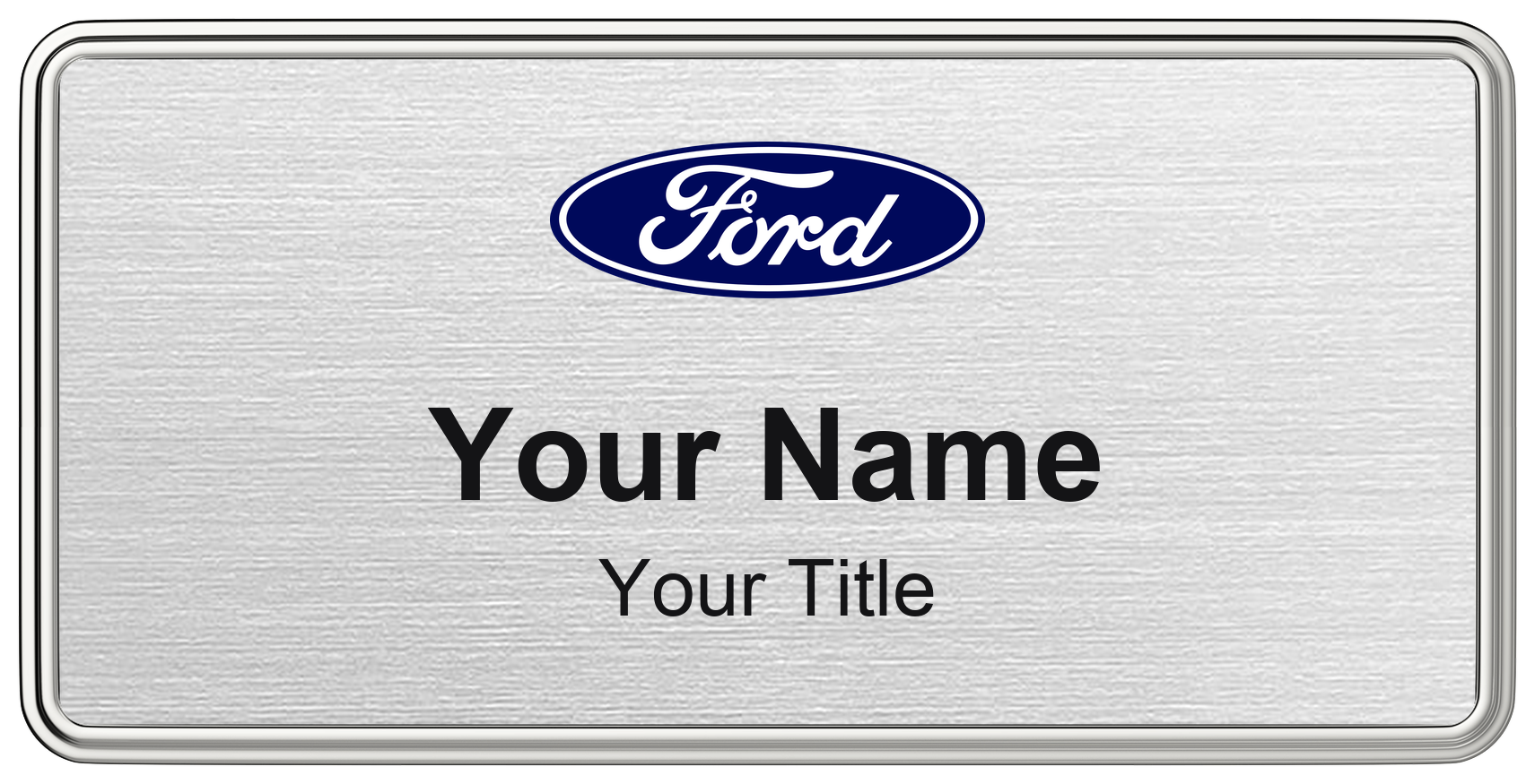 Ford Badge, Silver Metallic, Silver Border