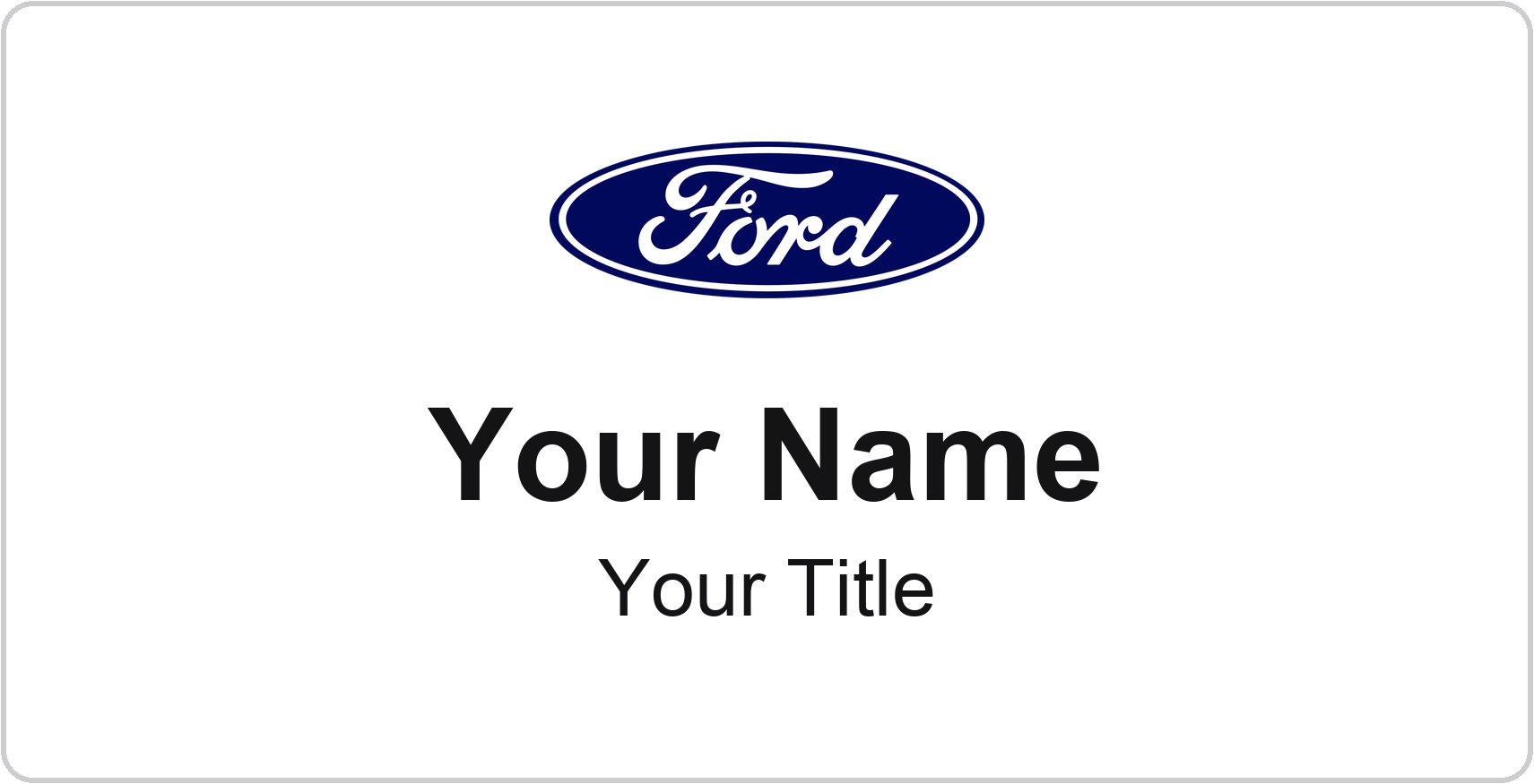 Ford Badge, Silver Metallic, No Border