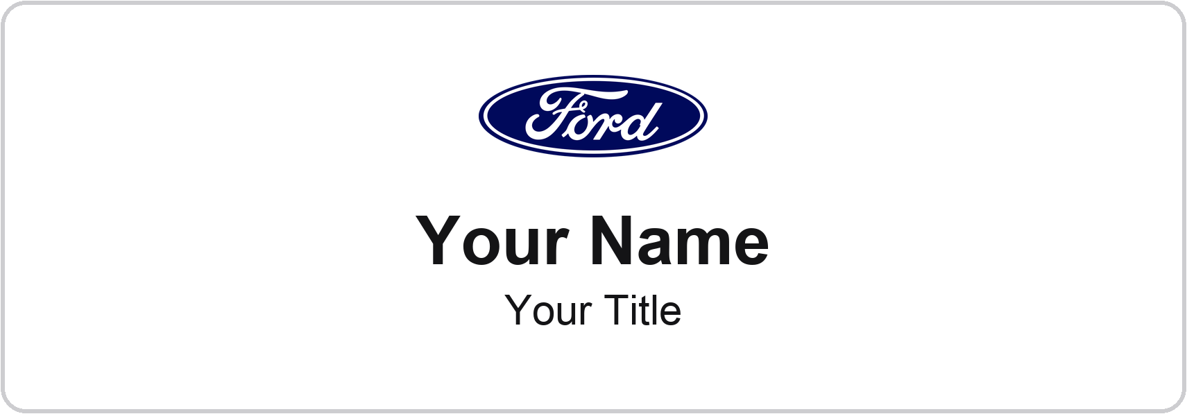 Ford Badge, Silver Metallic, No Border