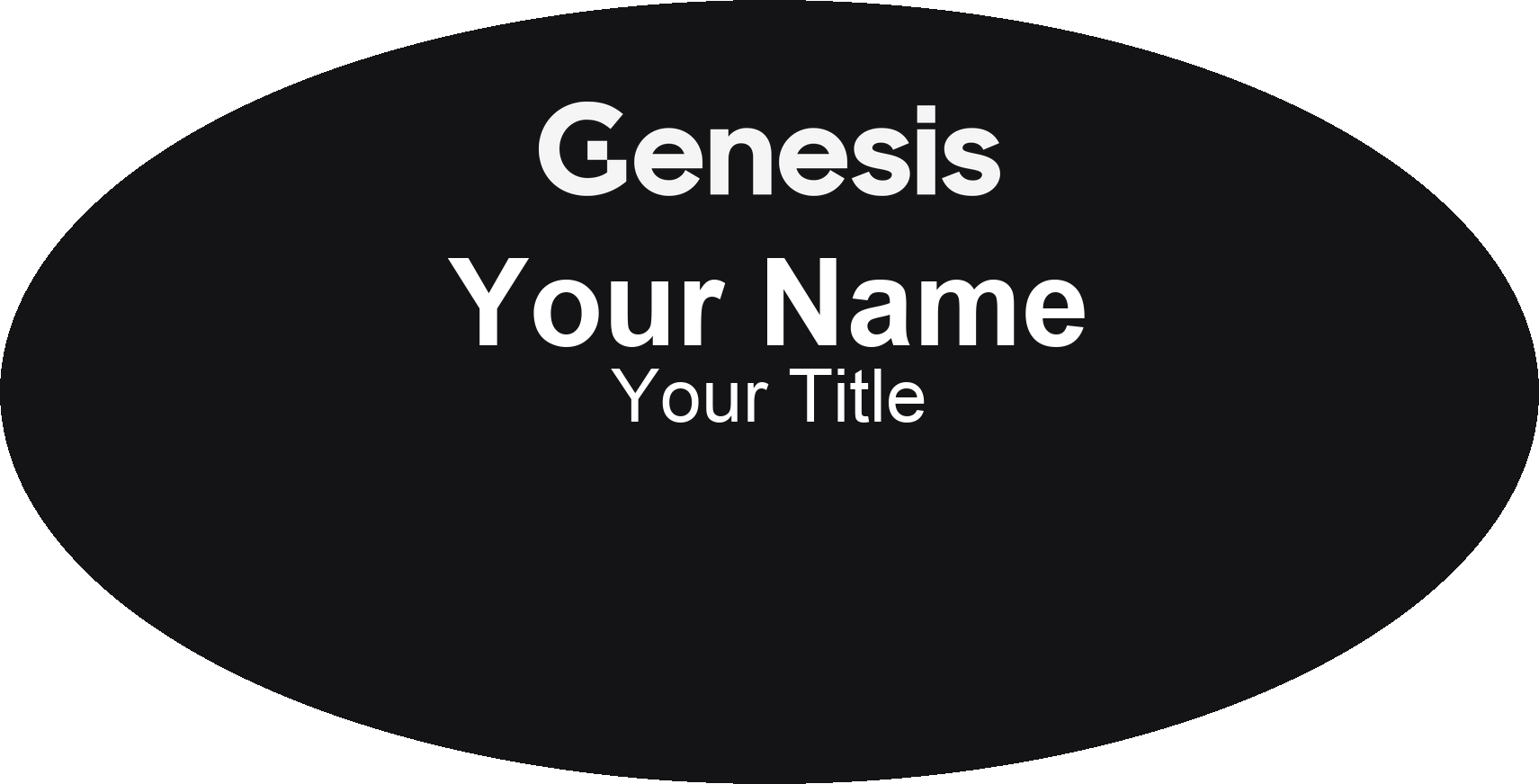 Genesis dealership name badge Black, No Border