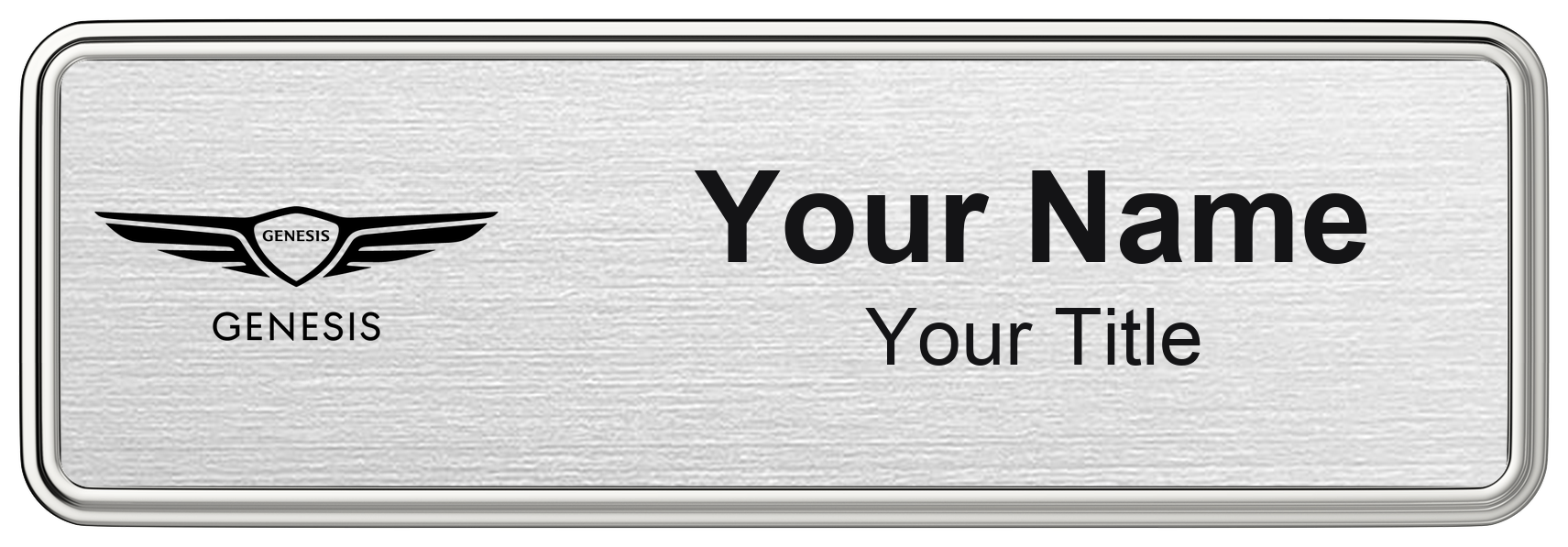 Genesis Badge, Silver Metallic, Silver Border