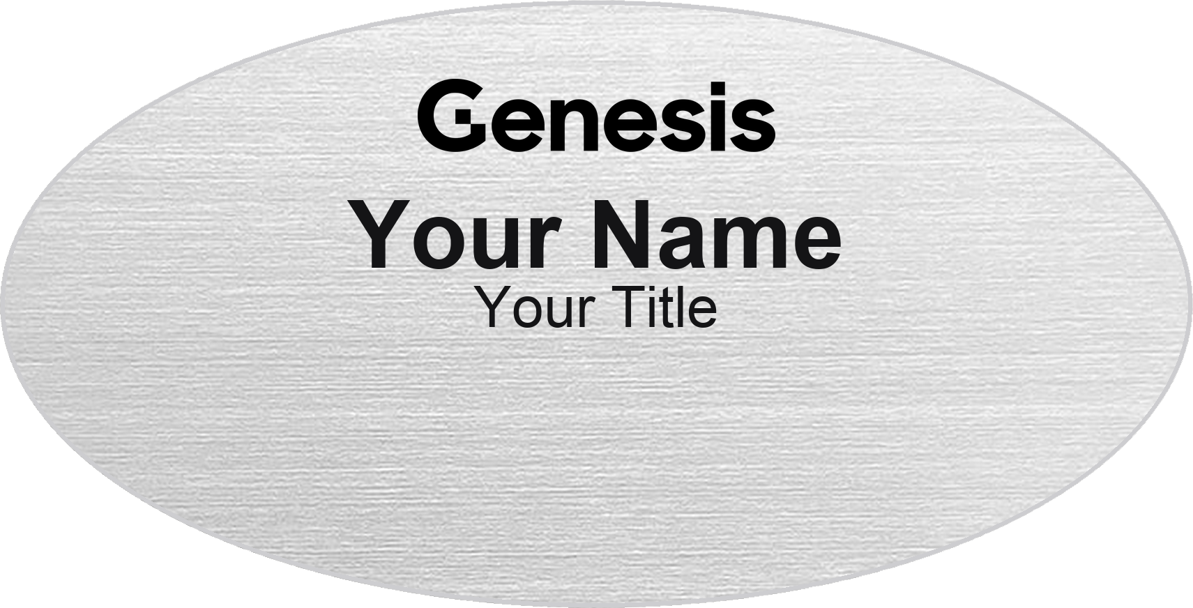 Genesis dealership name badge Silver Metallic, No Border