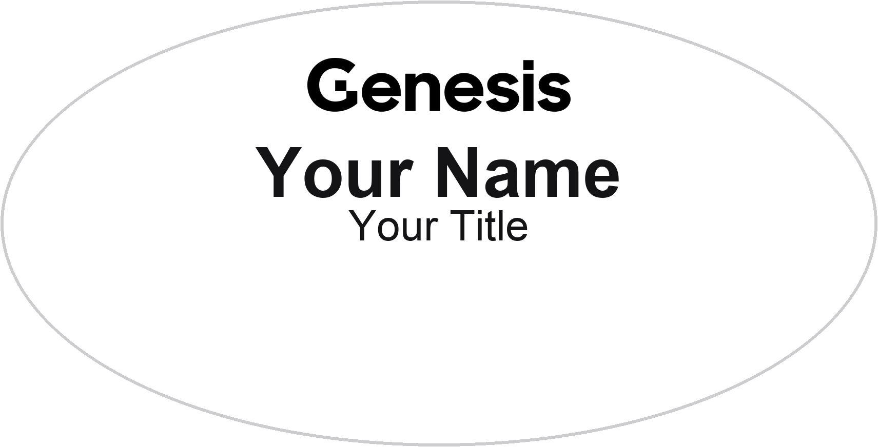 Genesis dealership name badge White, No Border