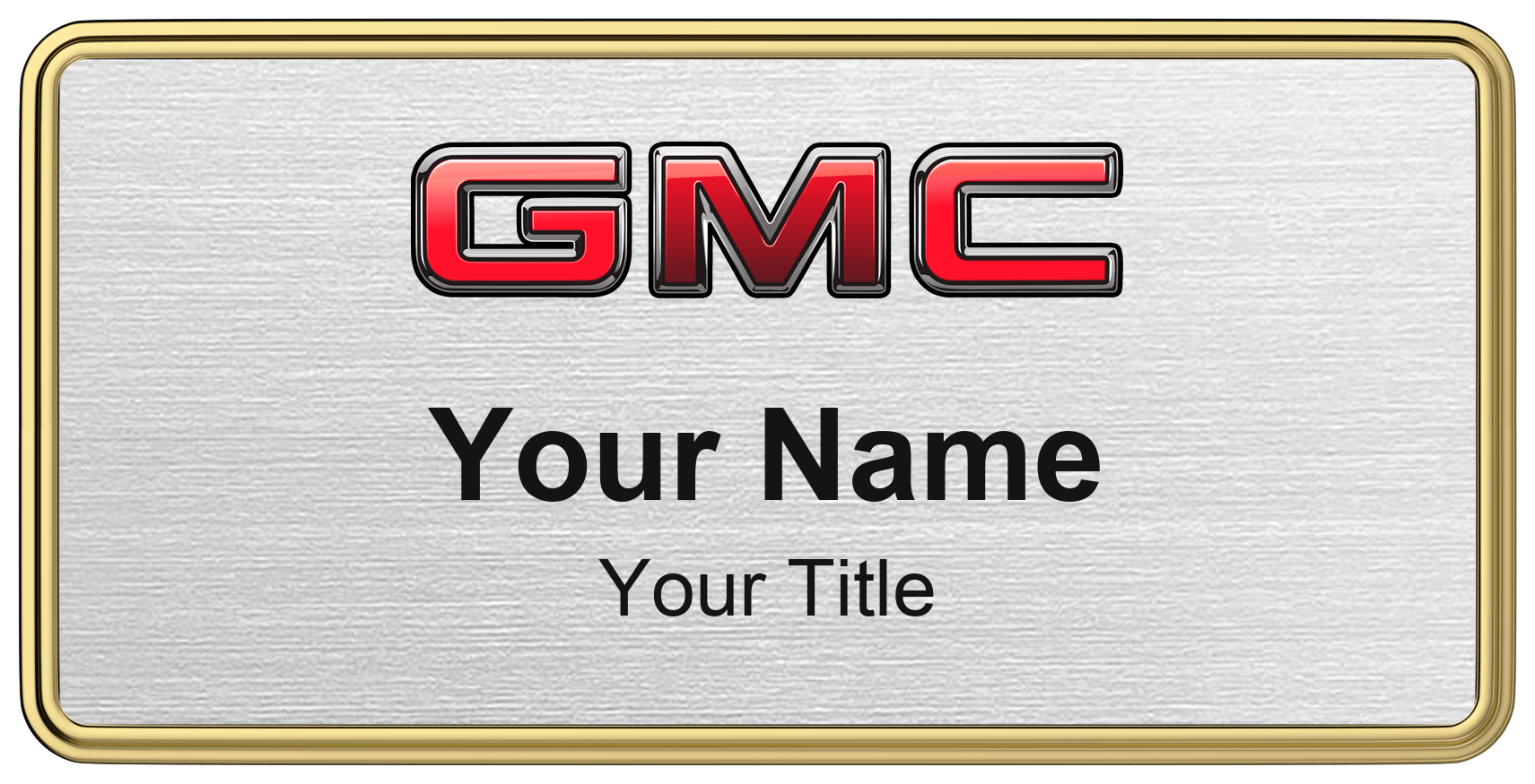 GMC Badge, Silver Metallic, Gold Border