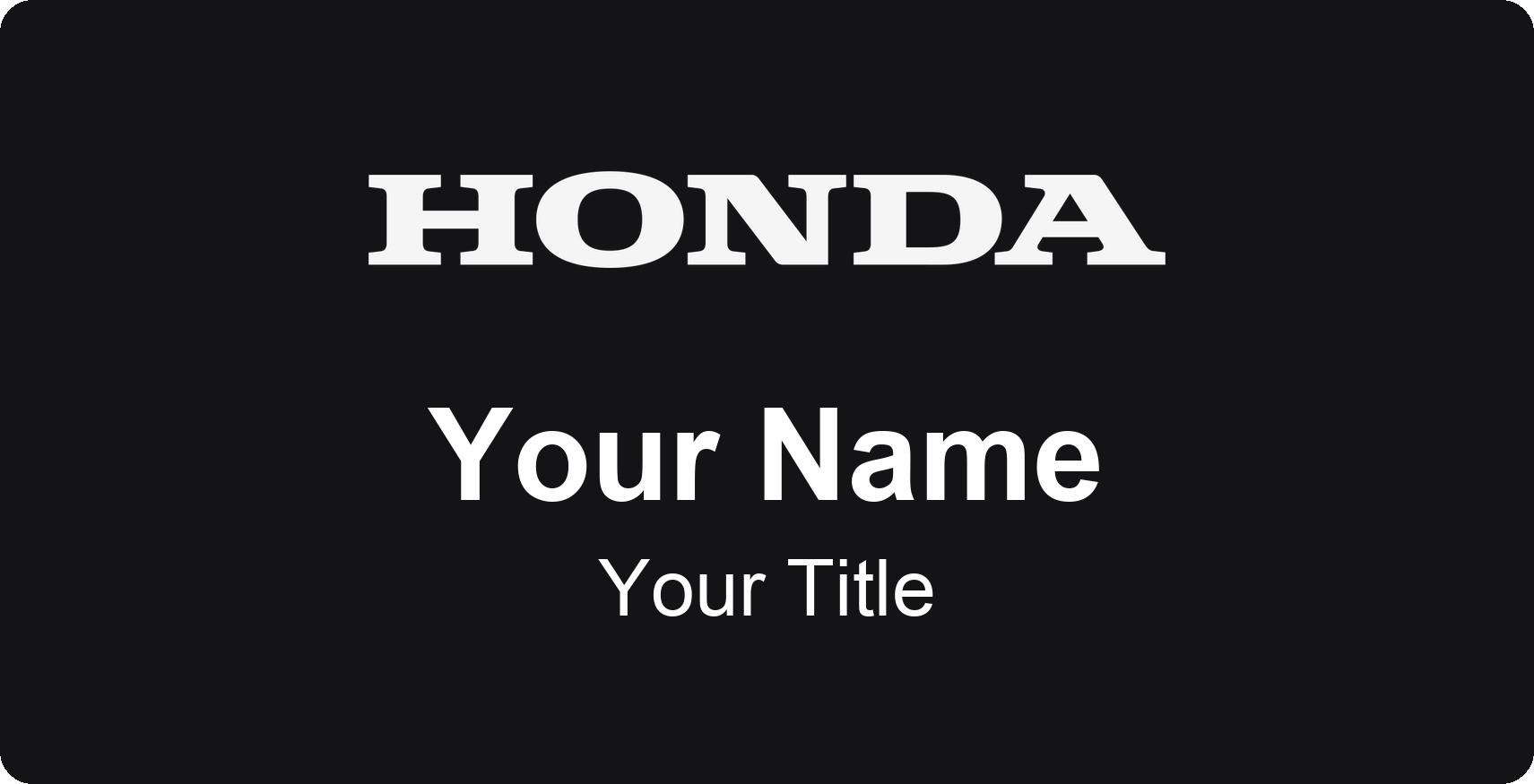 Honda Badge, Black, No Border