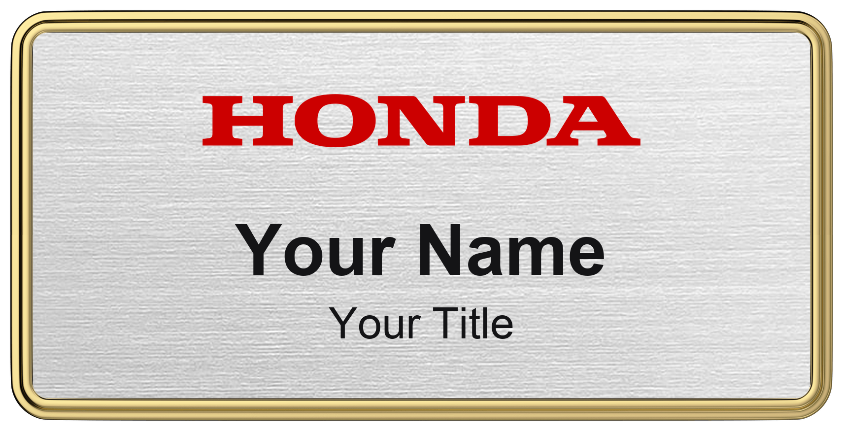 Honda Badge, Silver Metallic, Gold Border