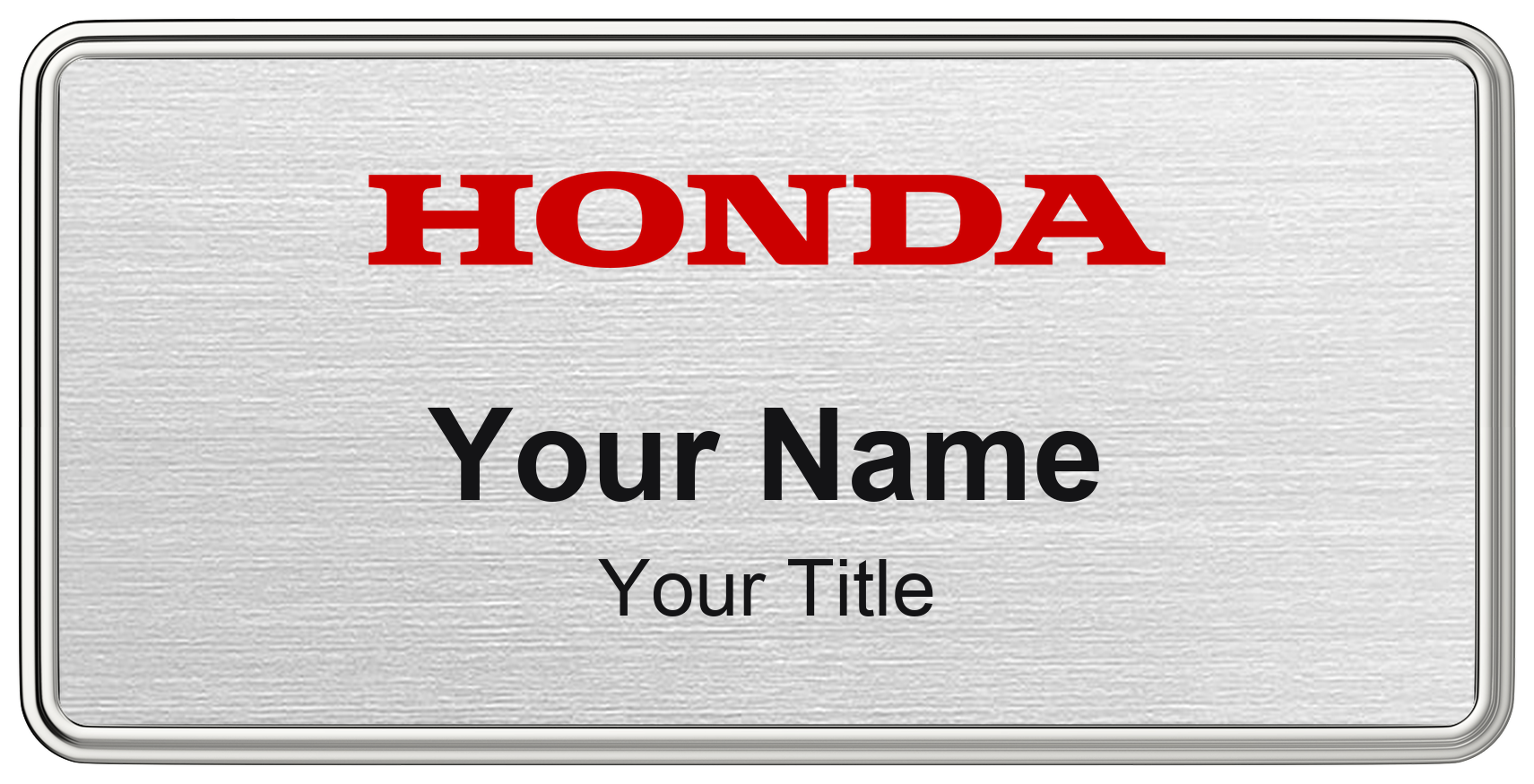 Honda Badge, Silver Metallic, Silver Border