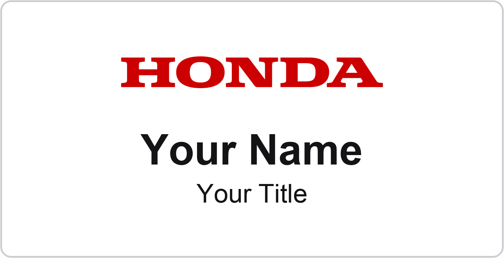 Honda Badge, White, No Border