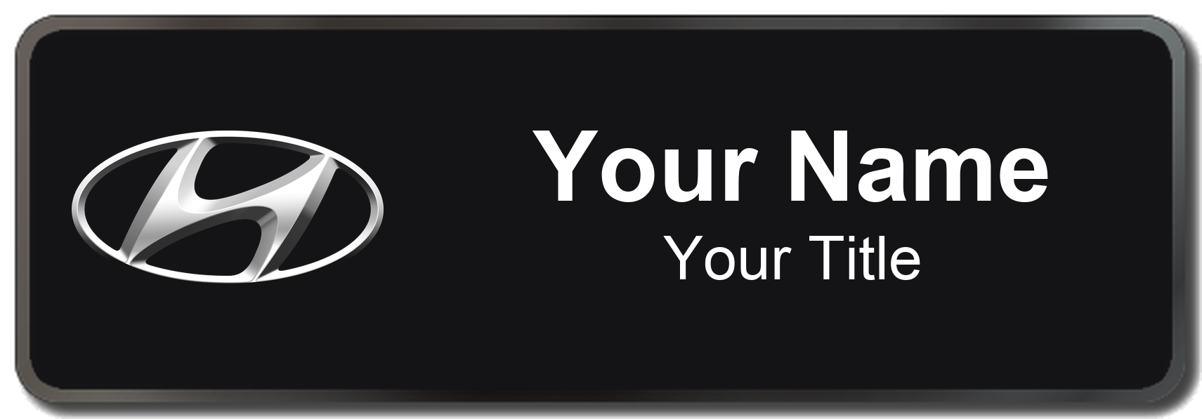 Hyundai Badge, Black, Black Border