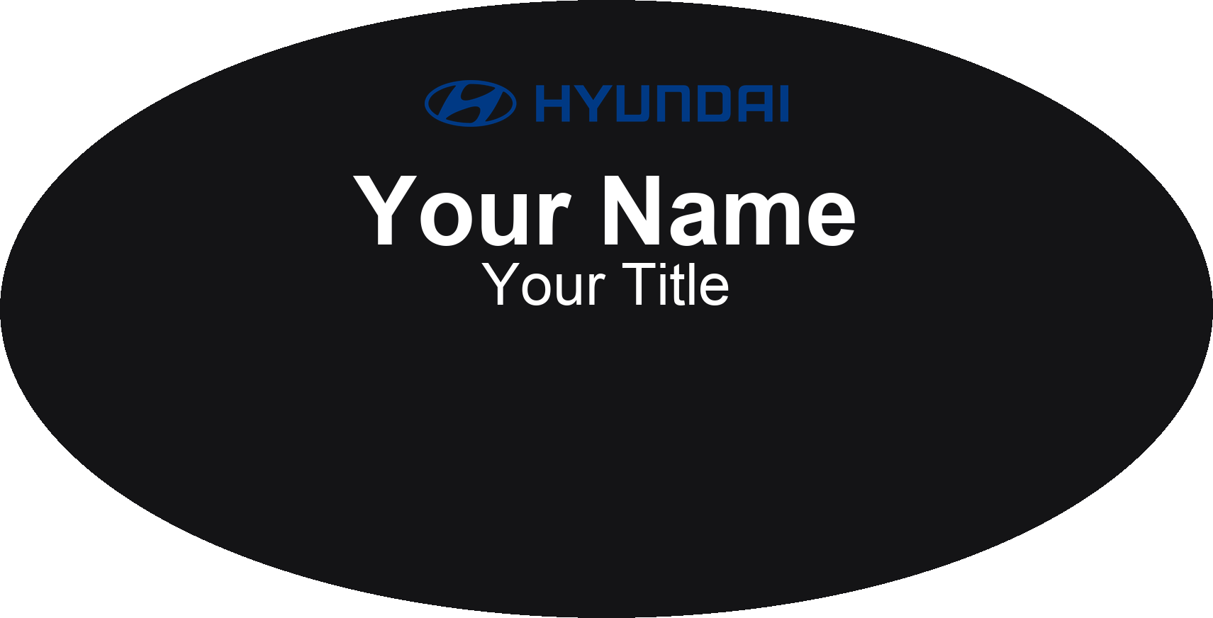 Hyundai dealership name badge Black, No Border