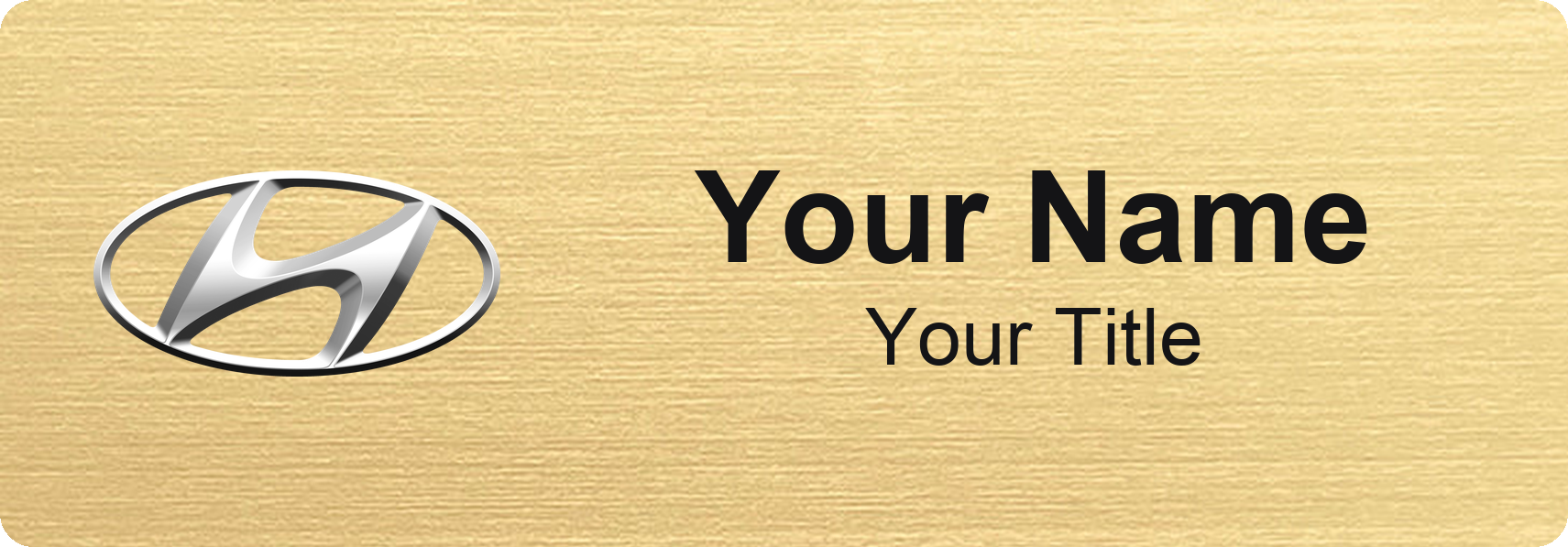Hyundai Badge, Gold Metallic, No Border