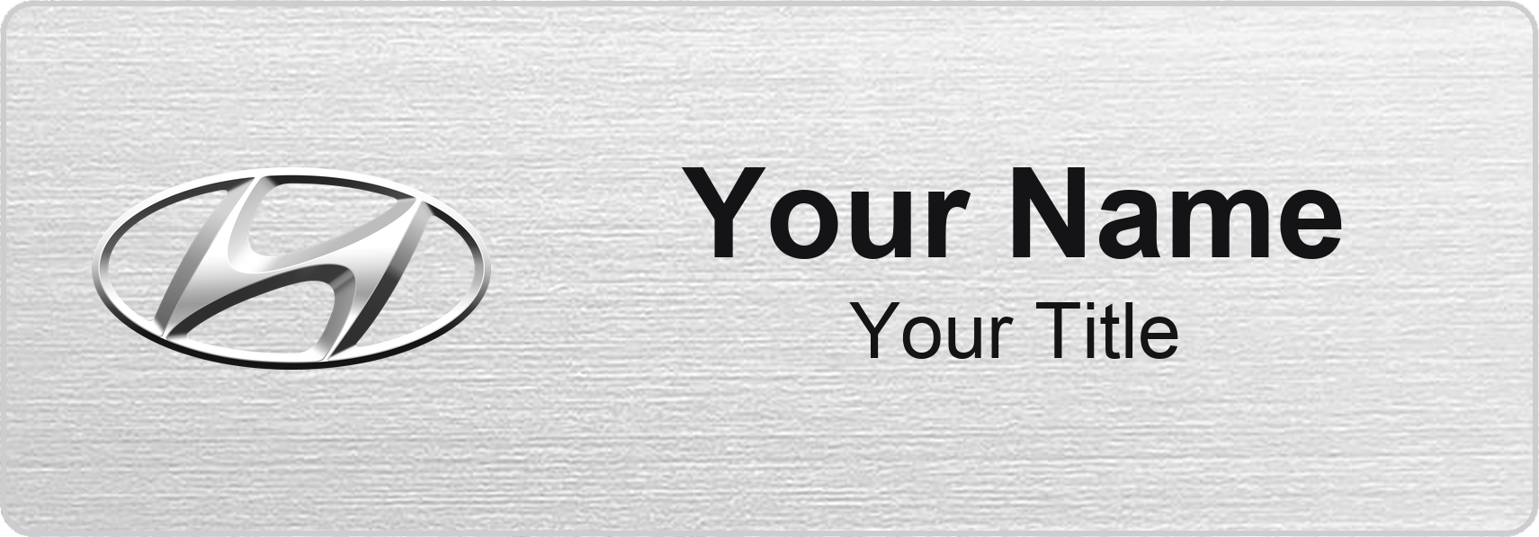 Hyundai Badge, Silver Metallic, No Border