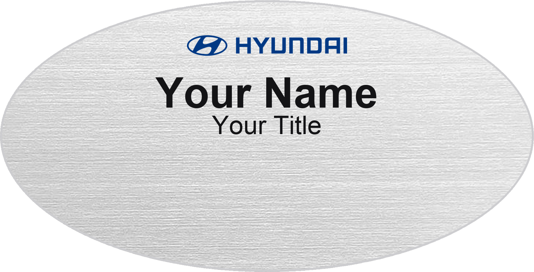 Hyundai dealership name badge Silver Metallic, No Border