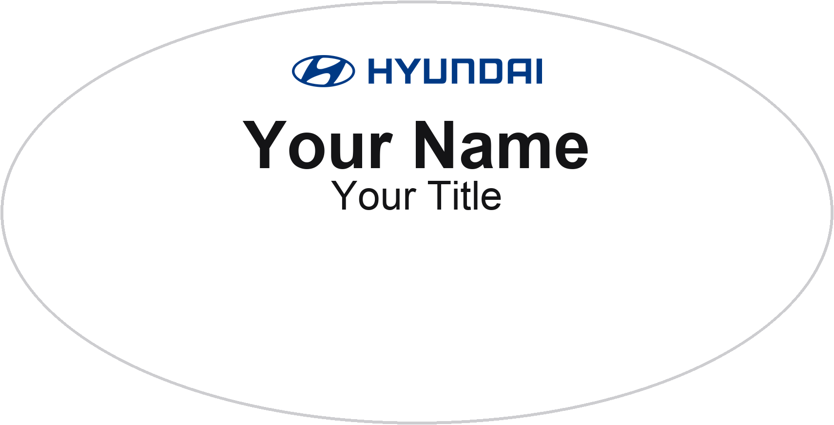 Hyundai dealership name badge White, No Border