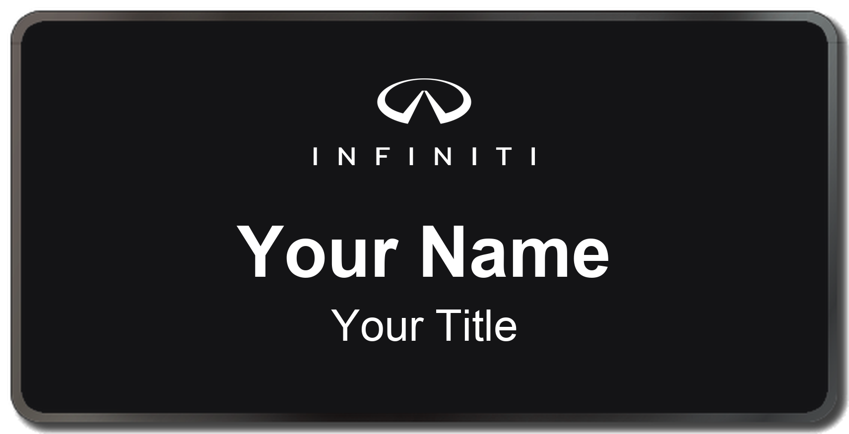 Infiniti Badge, Black, Black Border