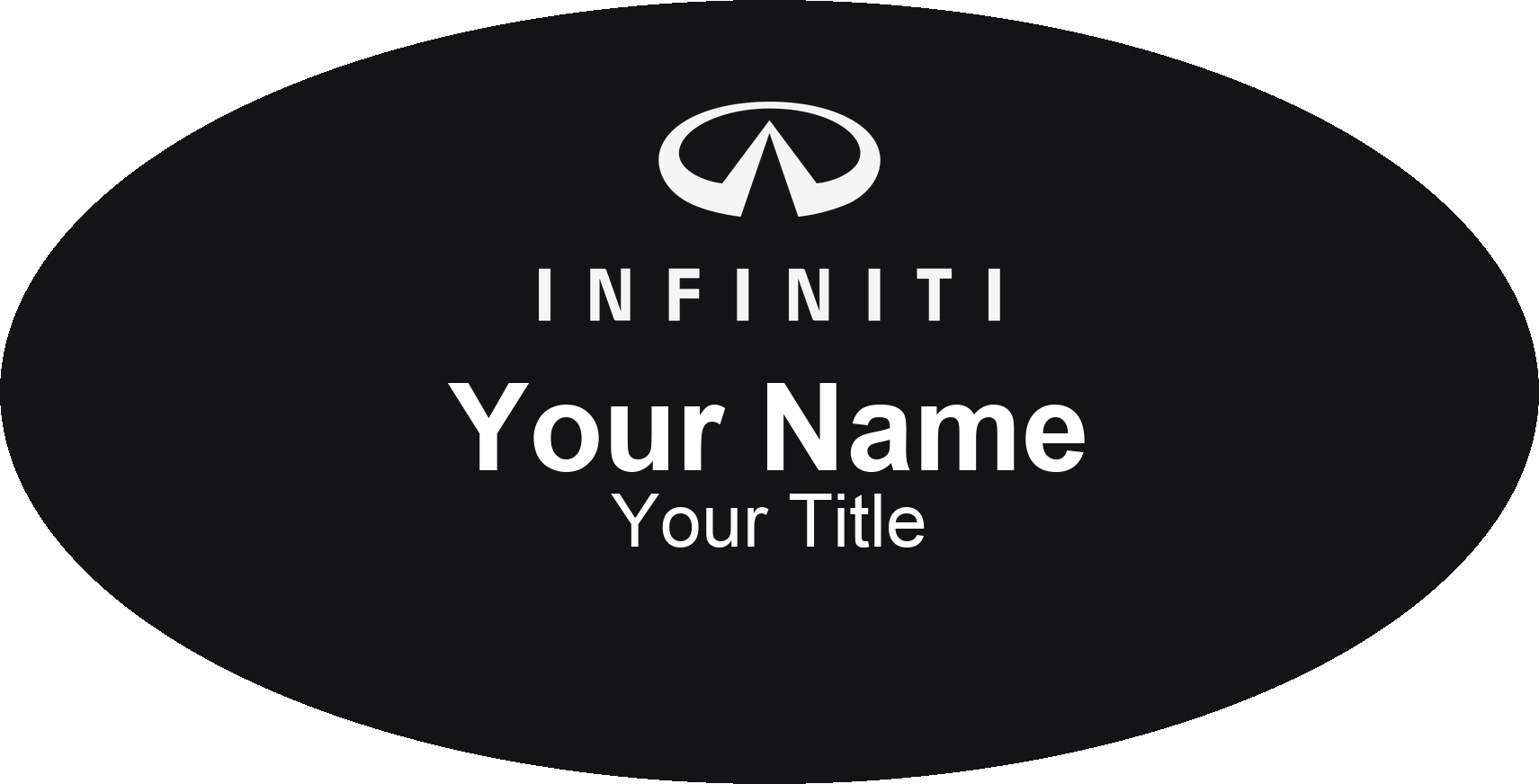 Infiniti dealership name badge Black, No Border