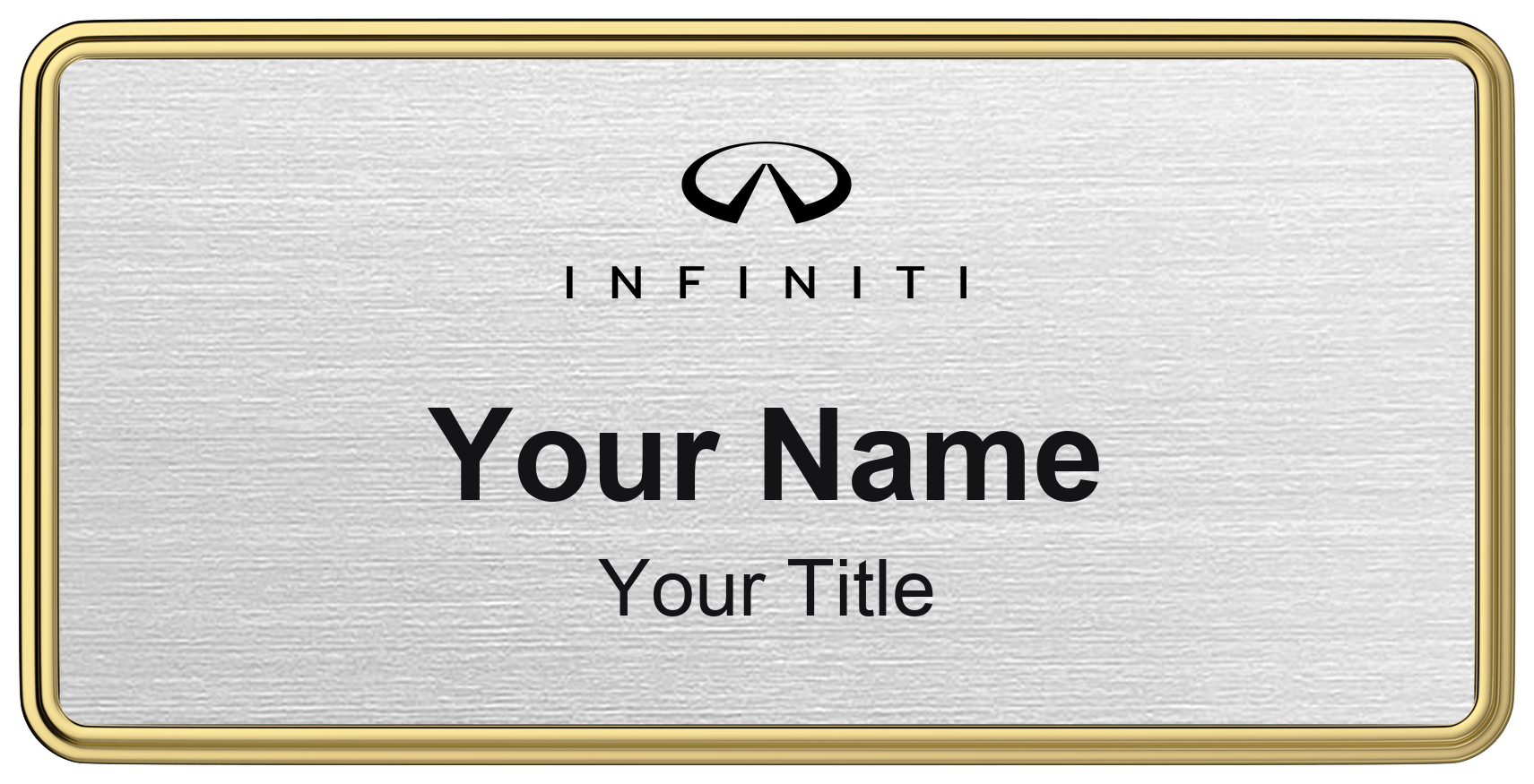 Infiniti Badge, Silver Metallic, Gold Border